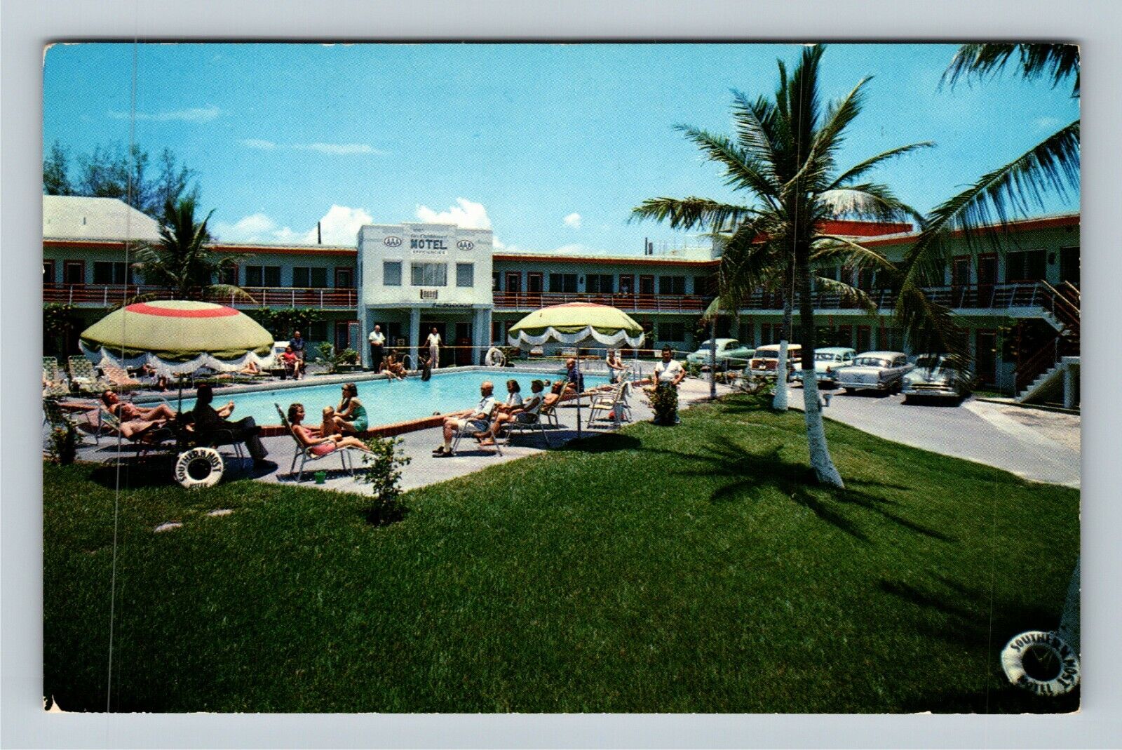 Key West FL-Florida, Southernmost Motel Classic Cars Antique Vintage Postcard