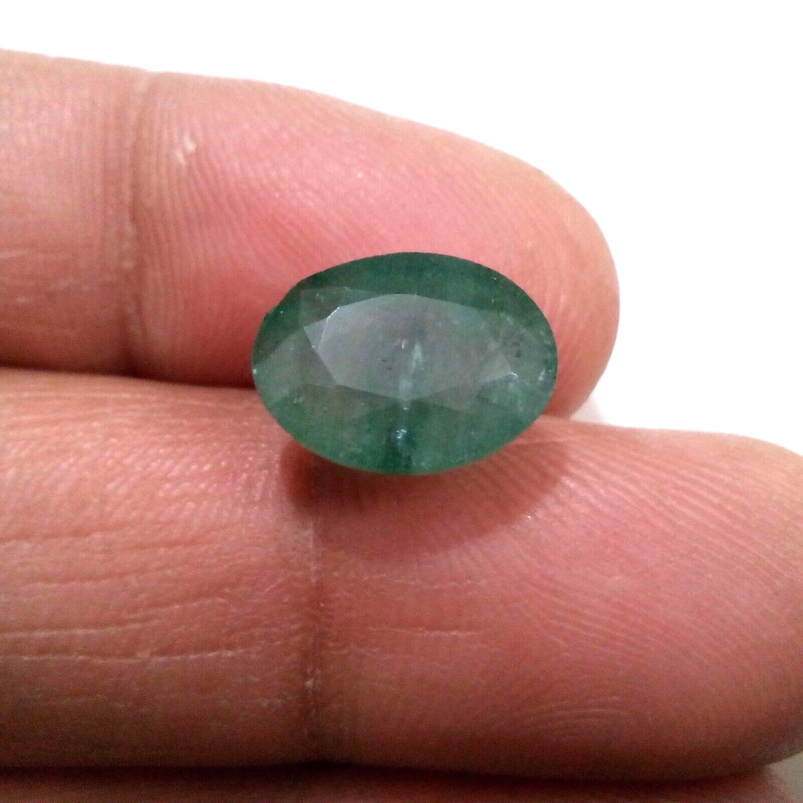 Attractive Zambian Emerald Oval 7.30 Crt Beautiful Green Faceted Loose Gemstone