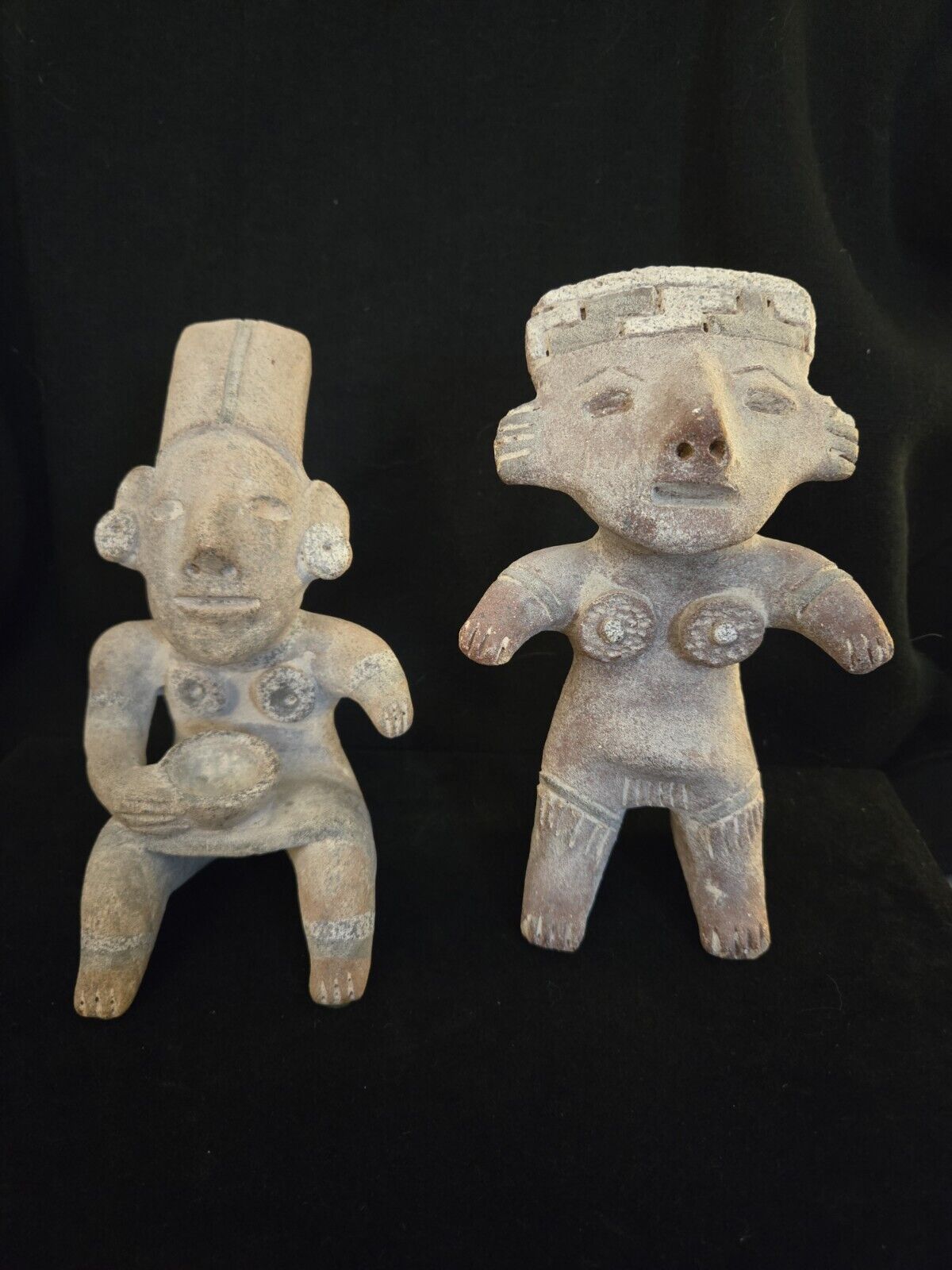 Vintage Native Mexican Latin Aztec Stone Statues