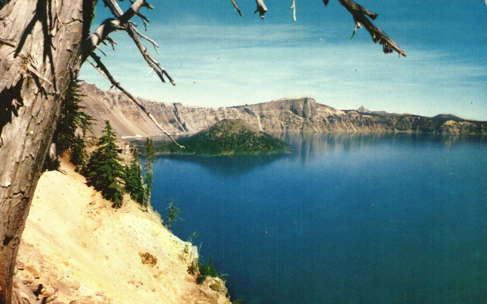 Postcard Crater Lake Wizard Island Oregon OR
