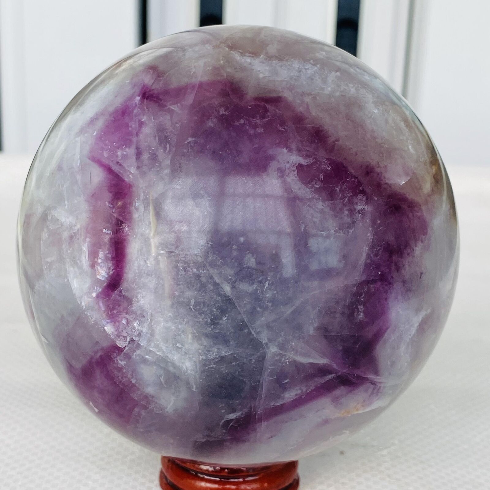 1760G Natural Fluorite ball Colorful Quartz Crystal Gemstone Healing