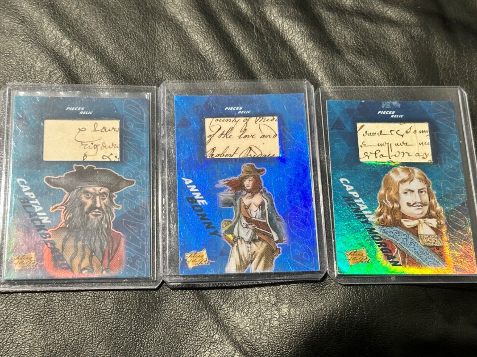 Most FAMOUS Pirates - BLACKBEARD, ANNE BONNY, CAPTAIN KIDD - RARE Relic Cards