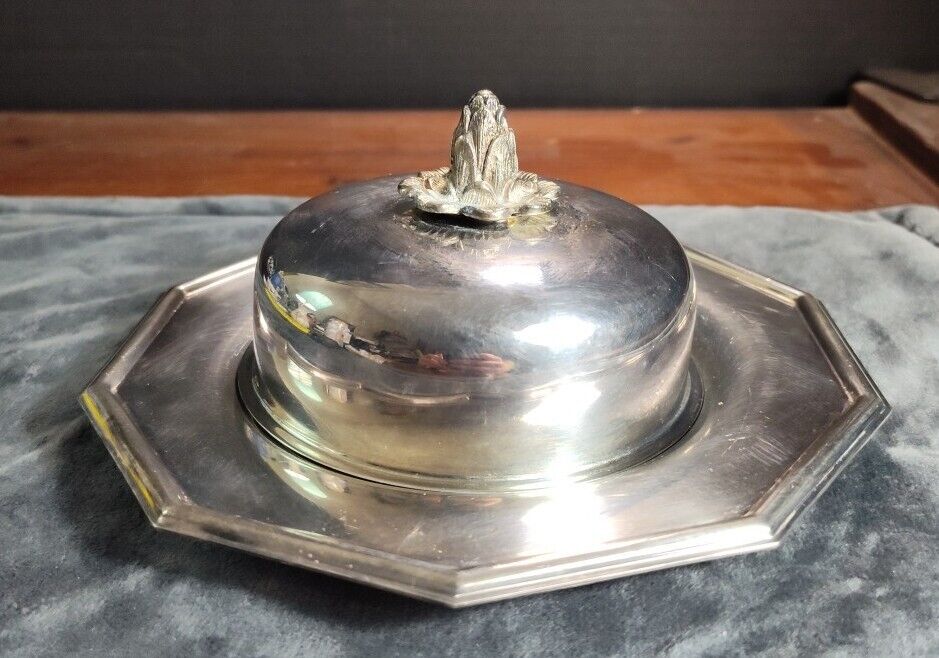 Vintage Silverplate SHEFFIELD Silver Company Covered Butter Dish, Free S&H