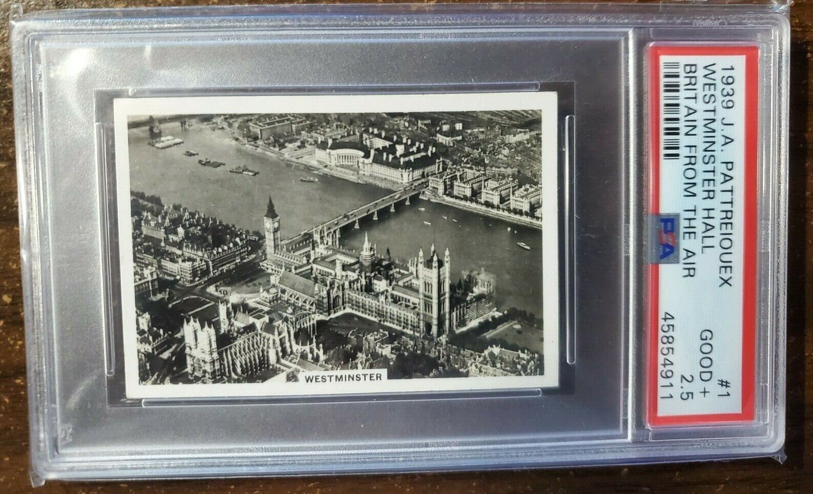 1939 J.A. Pattreiouex Westminster Abbey Hall London from Air #1 PSA 2.5...