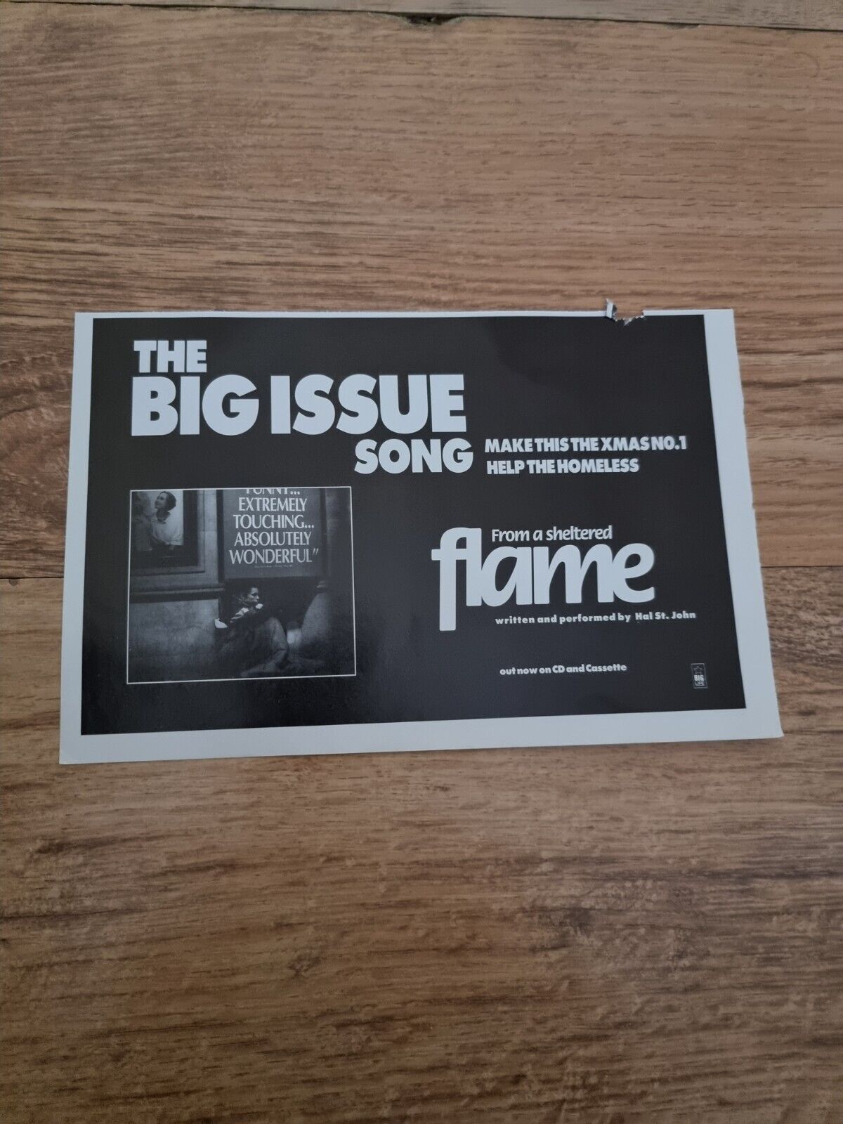 TNEWM66 ADVERT 5X8 THE BIG ISSUE SONG: FROM A SHELTERED FLAME