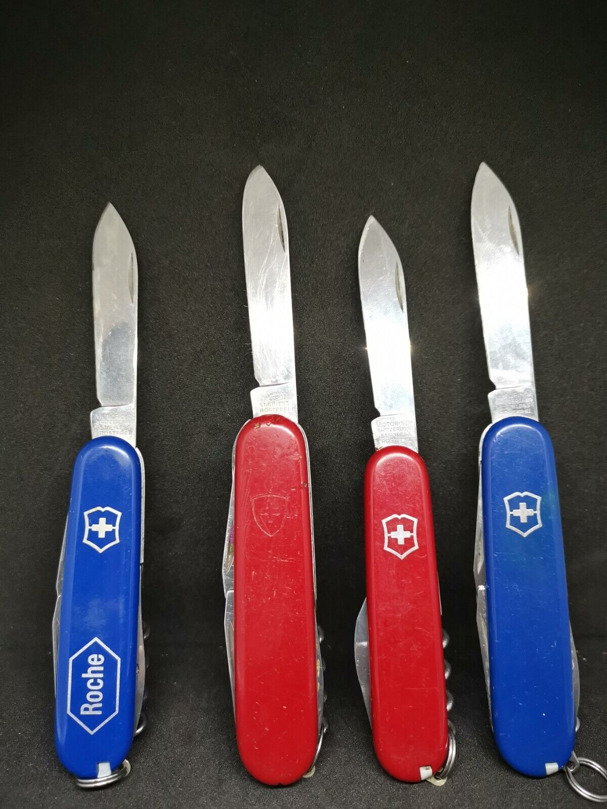  5 Victorinox rostfrei Officier Suisse knives in blue and red Swi Knife  vintage