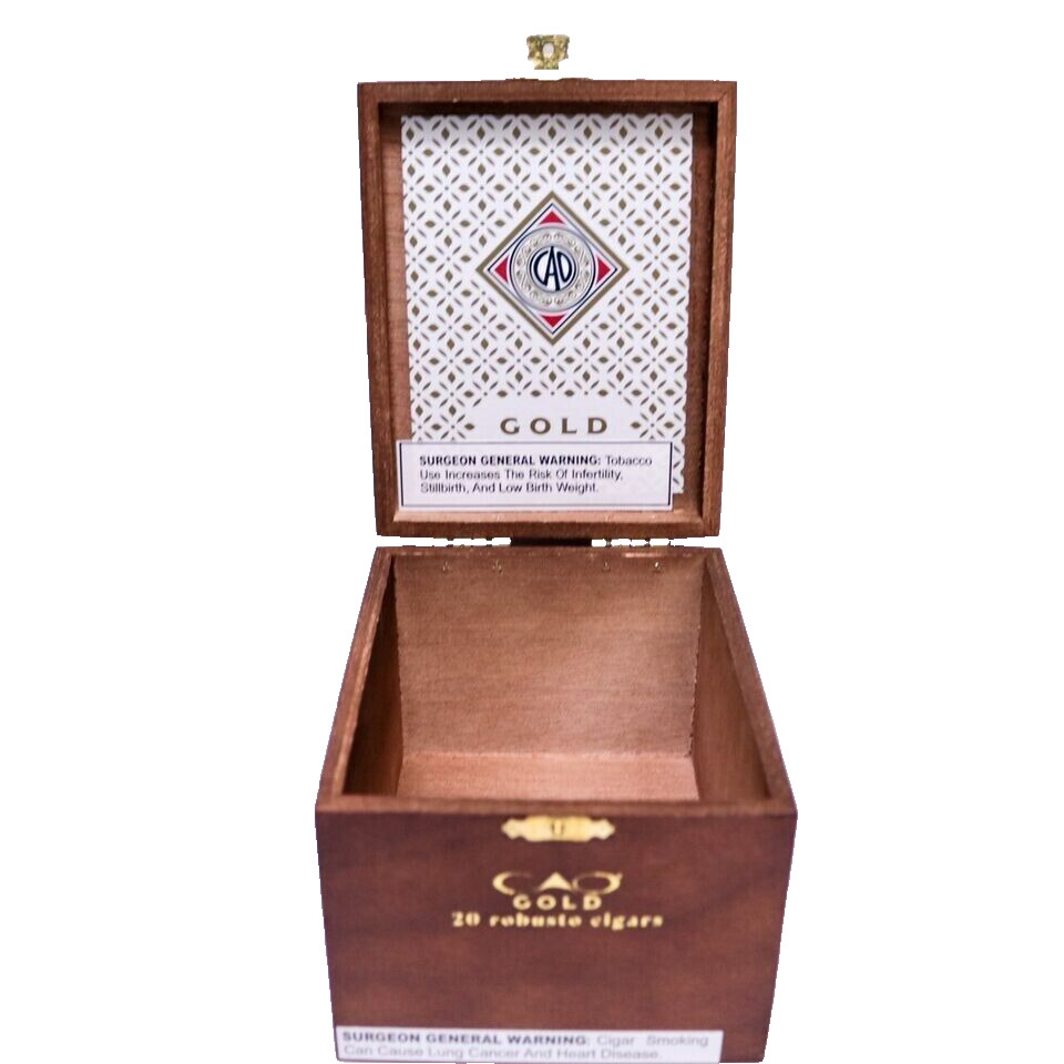 CAO Gold Robusto Empty Wooden Cigar Box 5.75\