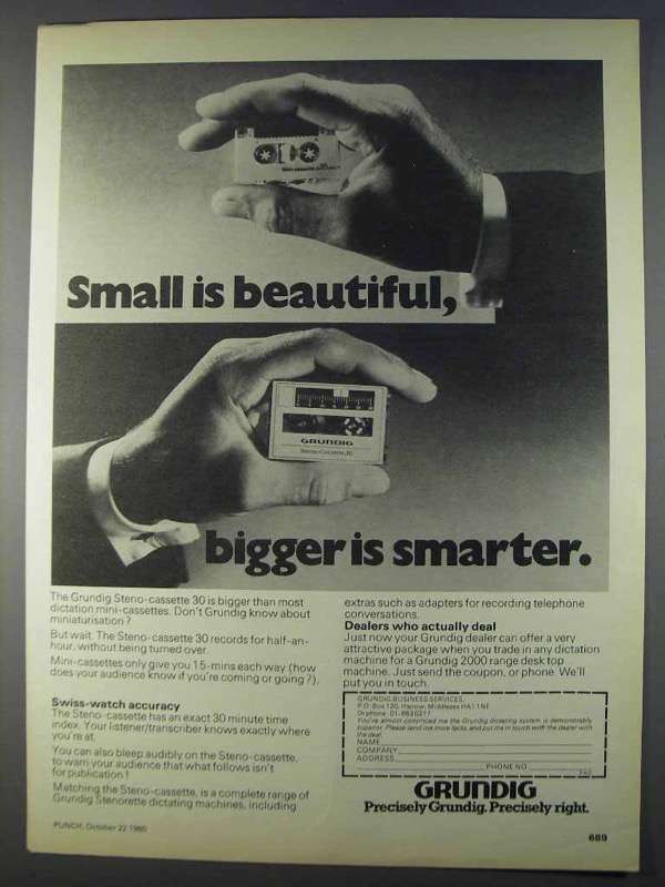 1980 Grundig Stereo-cassette 30 Ad - Small Beautiful