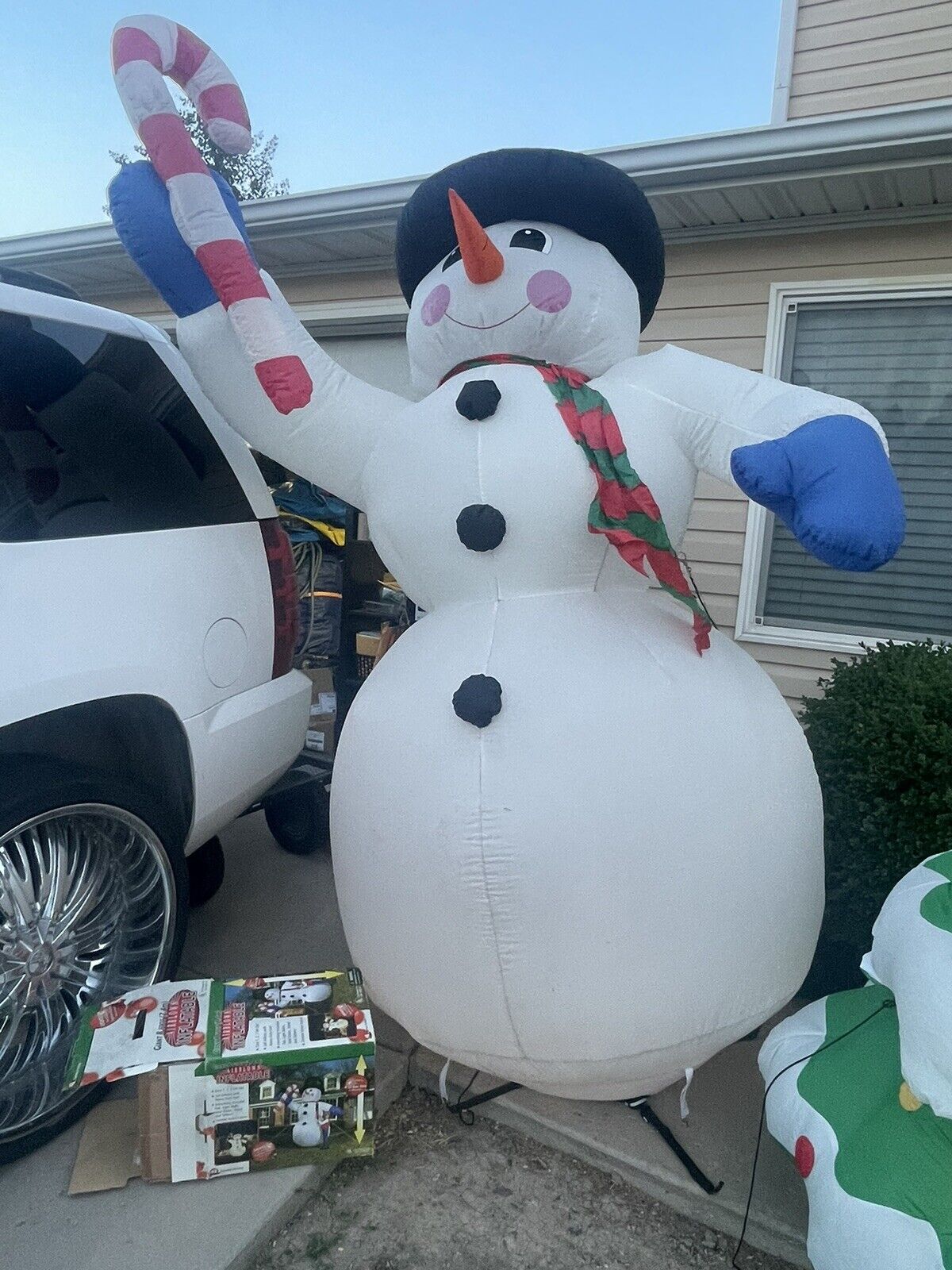 GEMMY AIRBLOWN Large Snowman INFLATABLE 8 Feet Tall ~ Vintage 