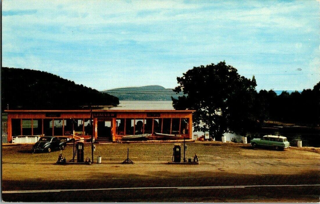 1950\'S. SCHROON LAKE,NY. LAKEVIEW STATION. POSTCARD T28
