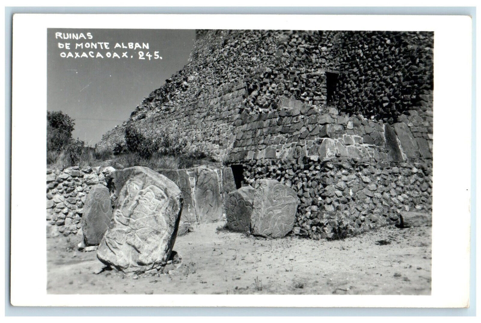 c1940\'s Mount Ruins Alban Oaxaca Oaxaca Mexico Vintage RPPC Photo Postcard