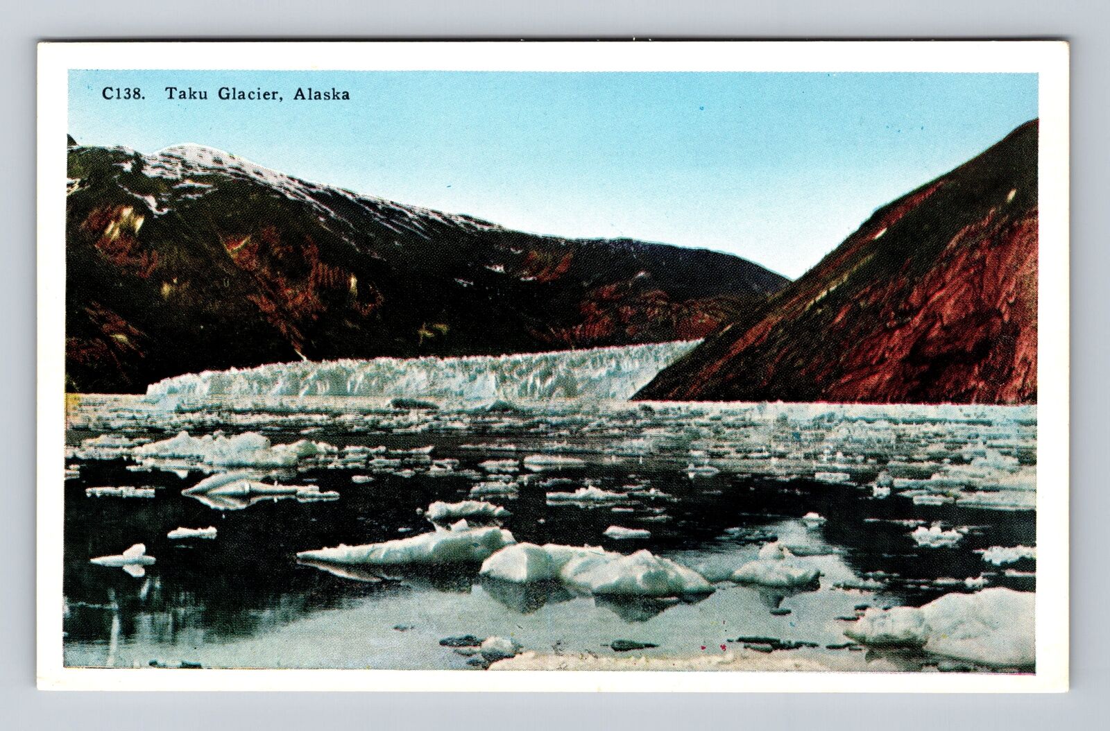 Taku Glacier AK-Alaska, Scenic View Of Glacier & Mountain, Vintage Postcard