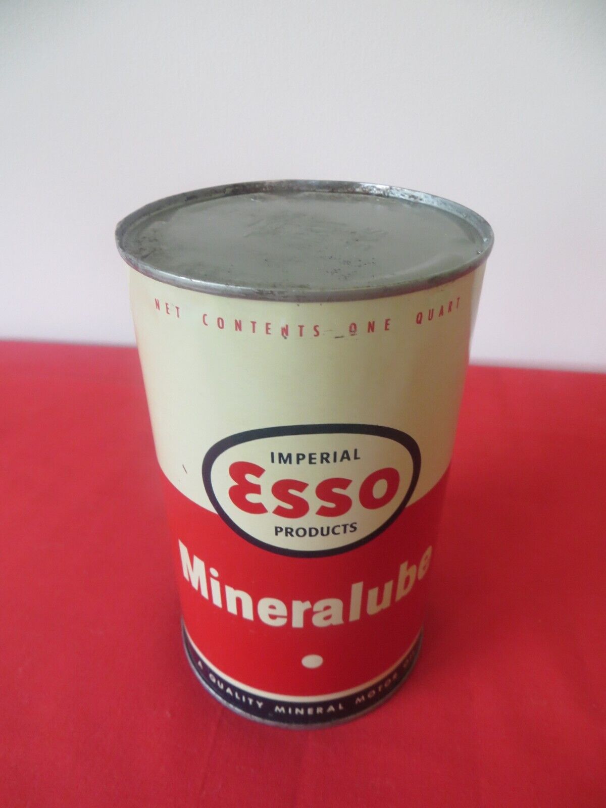 Vintage Esso Imperial Motor Oil Mineralube Tin Can Canada Service Station *FULL*