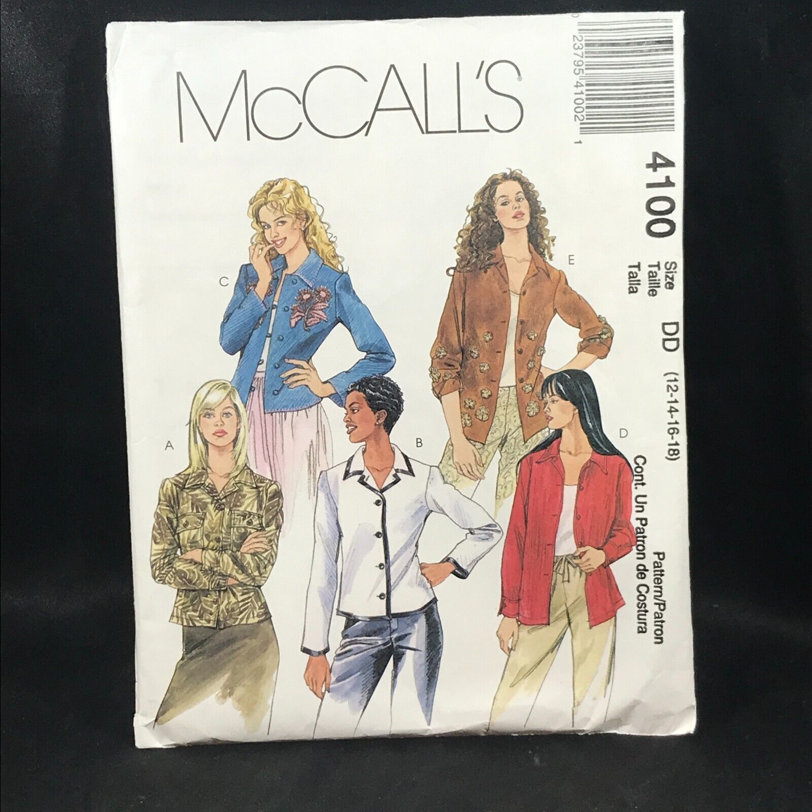 Vintage Sewing Pattern McCall's 4100 Unlined Jacket