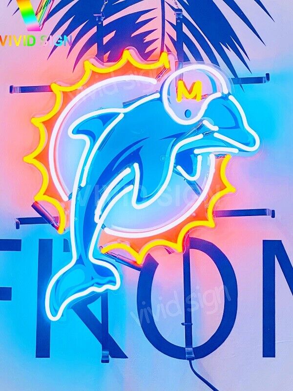 Miami Dolphins Logo Light Lamp Neon Sign 20\