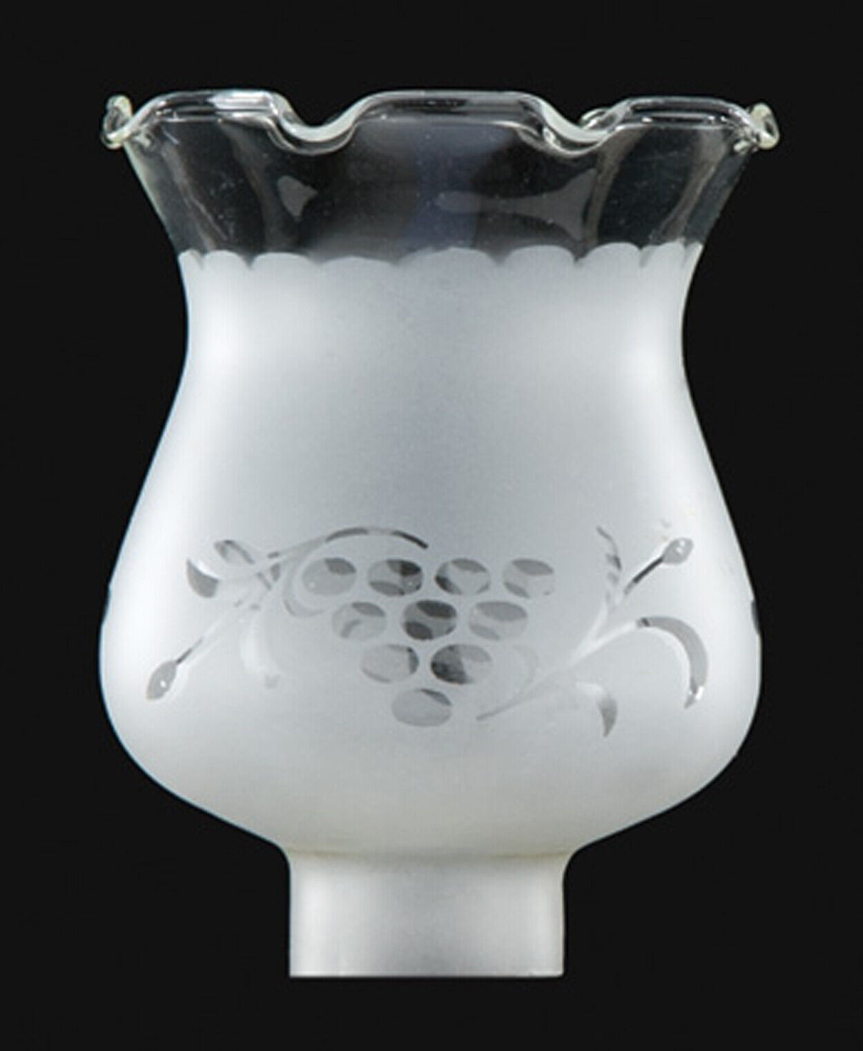 B&P Lamp 1 5/8 Inch Fitter Colonial Style Frosted and Etched Design Glass Lamp