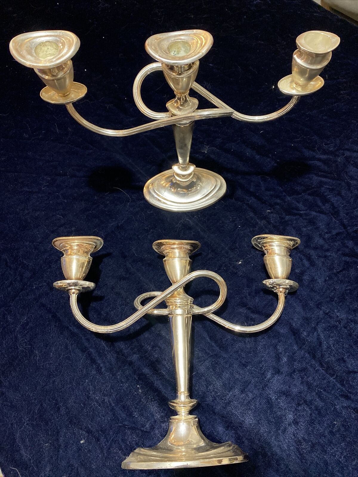 Pair Of Silverplate Candleholders Made In England