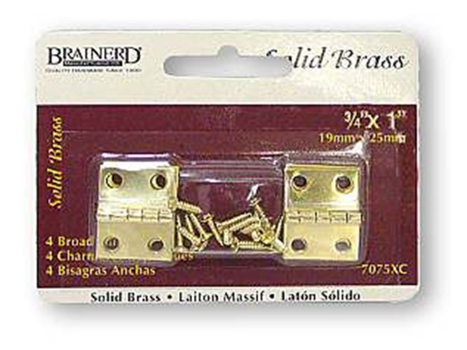 Hinge Four Carded Solid Brass 3/4\