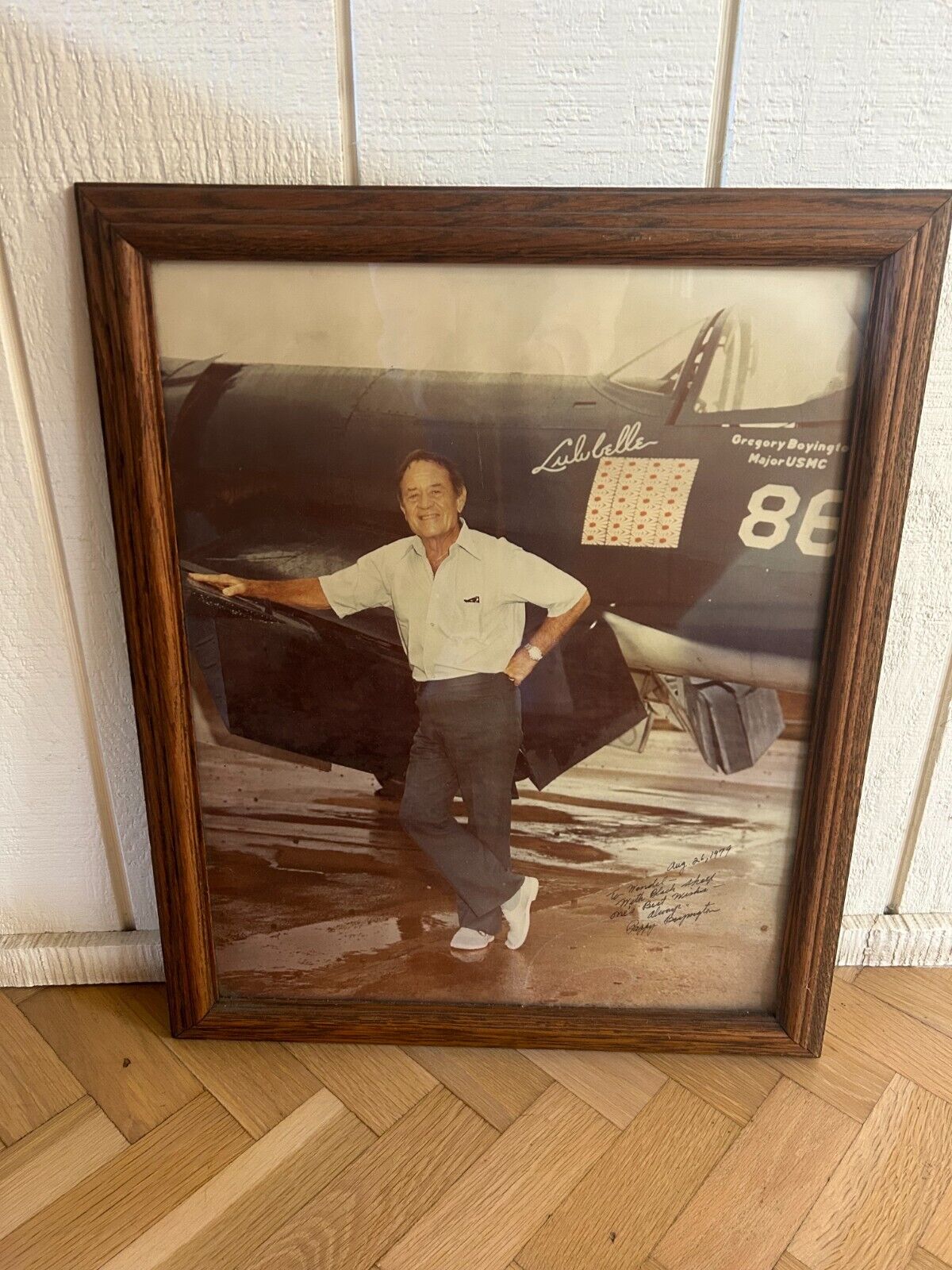 Signed Pappy Boyington Framed Picture