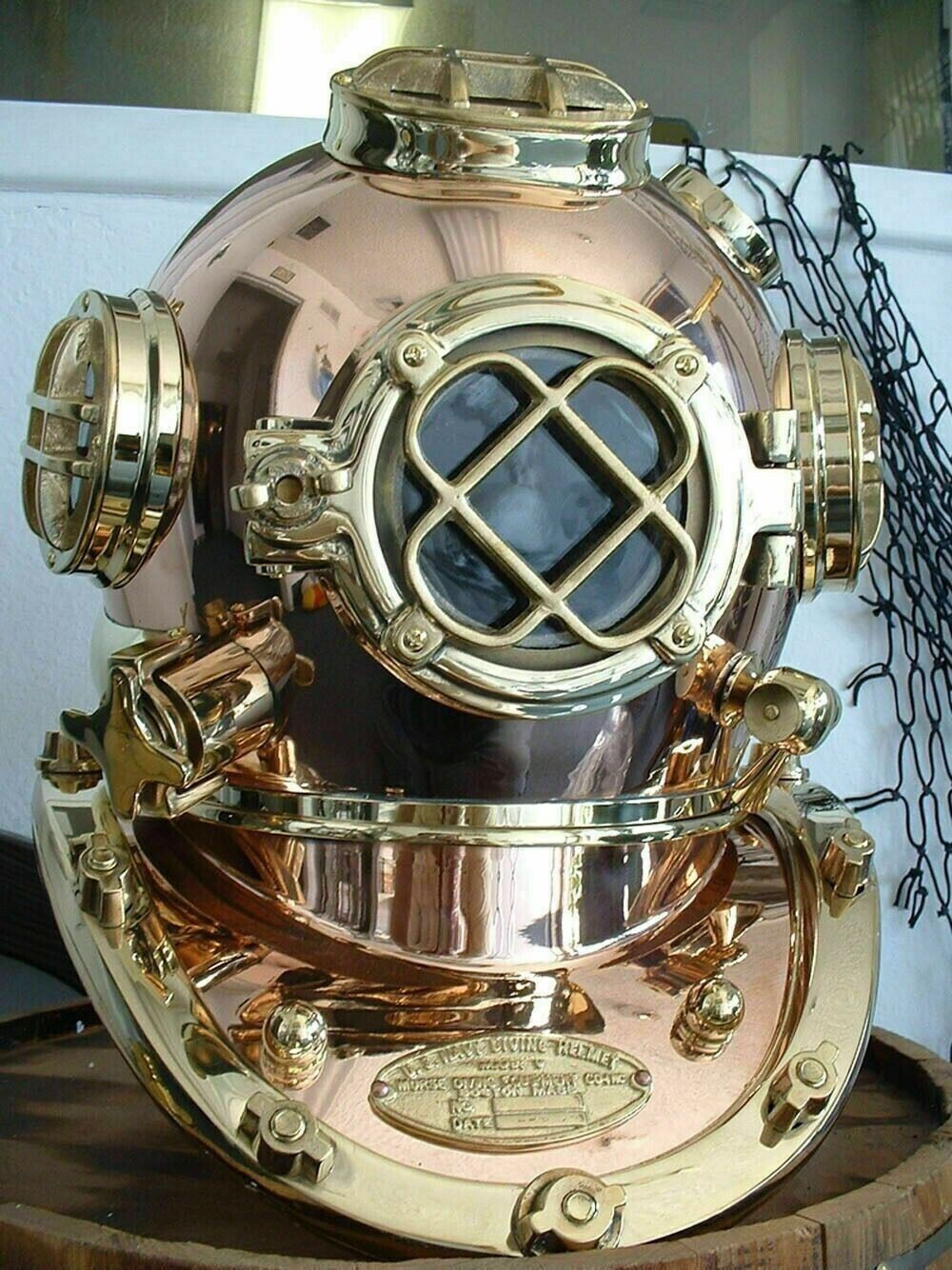 18'' Vintage  Finish Brass Scuba Divers Diving Helmet Royal Navy Marine