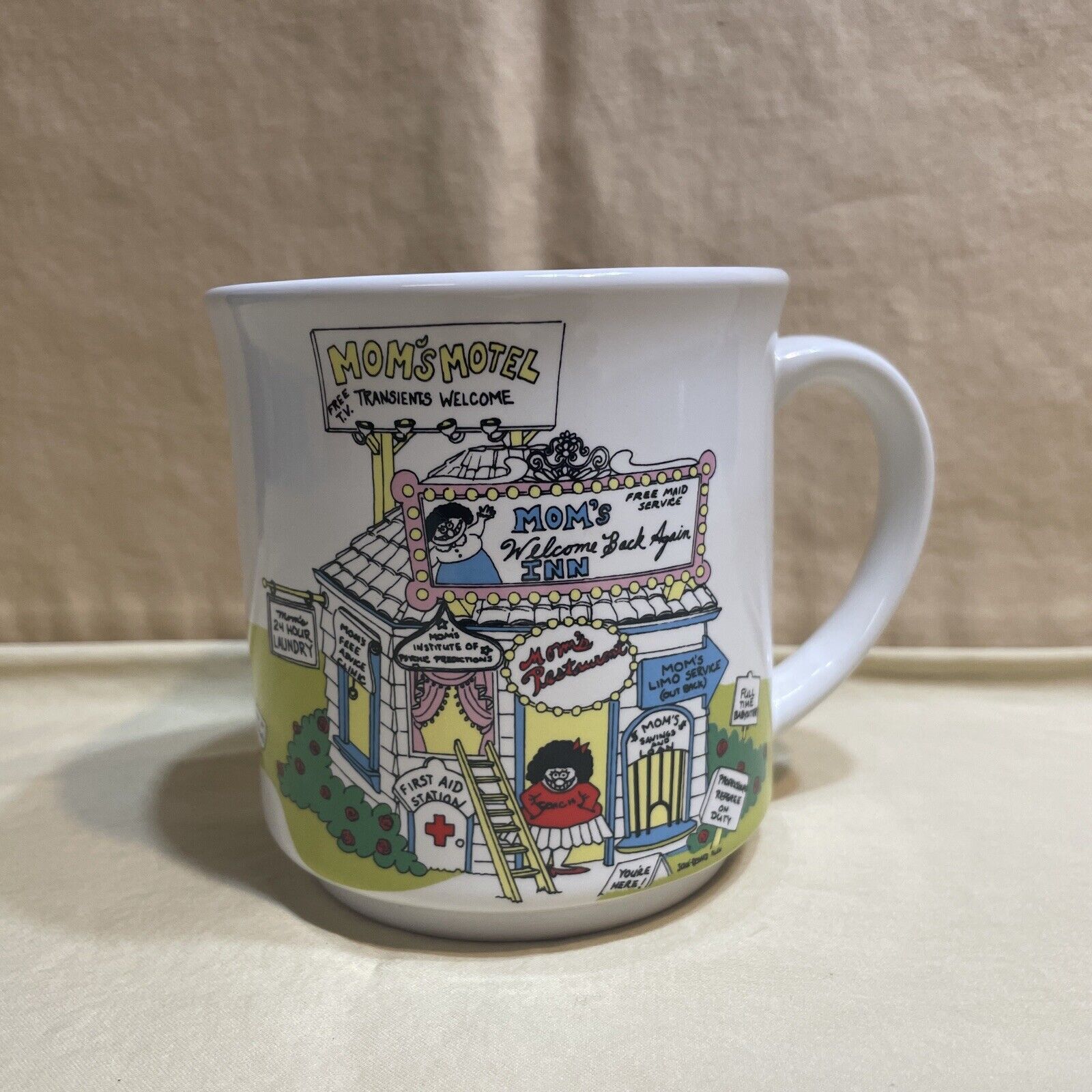 Vintage Recycled Paper Product Coffee Mug Moms Motel Hotel Mother Funny 