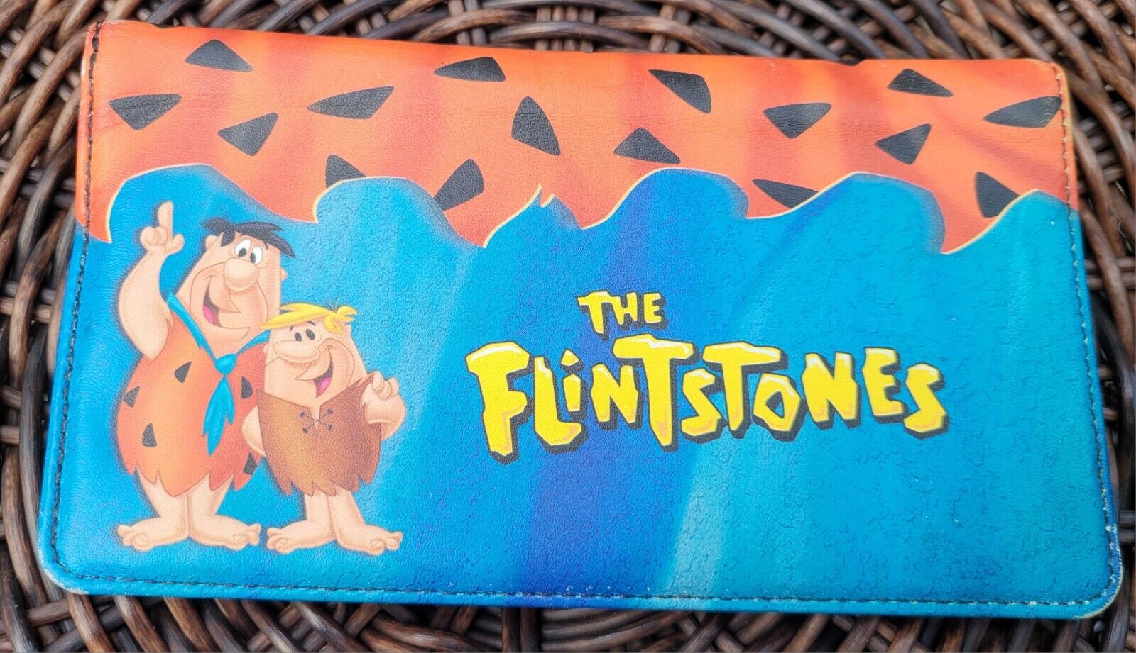 Vintage The Flintstones Leather Checkbook Cover