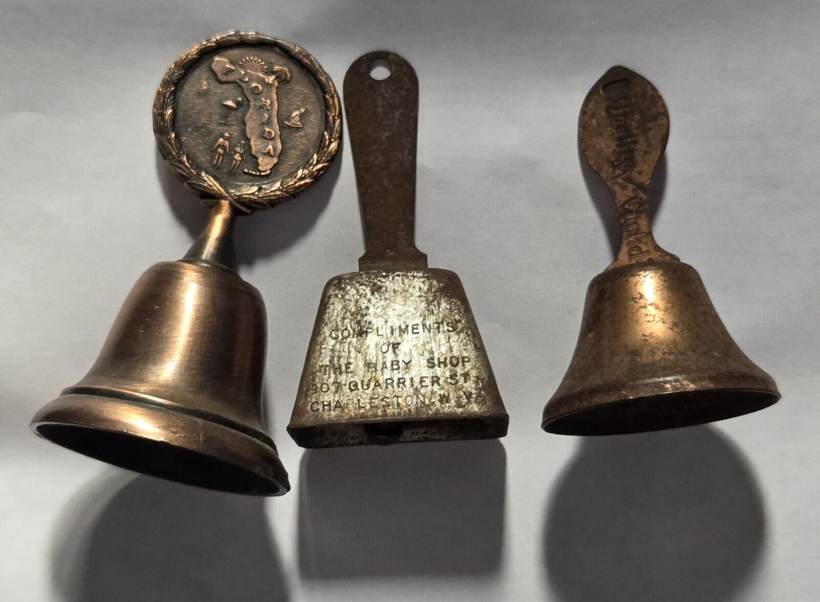 Lot Of 3 Vintage & Antique Bells
