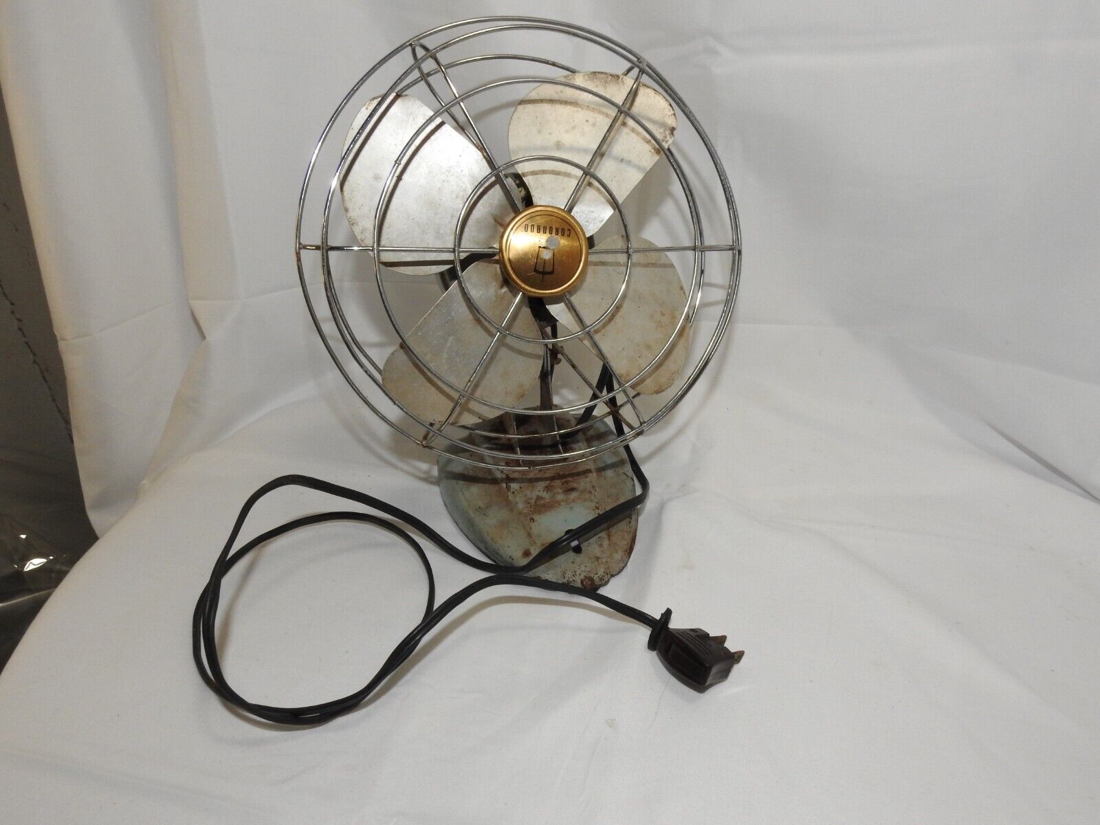 Vintage 1950s Coronado Metal Desk Electric Fan Works Great 11” 