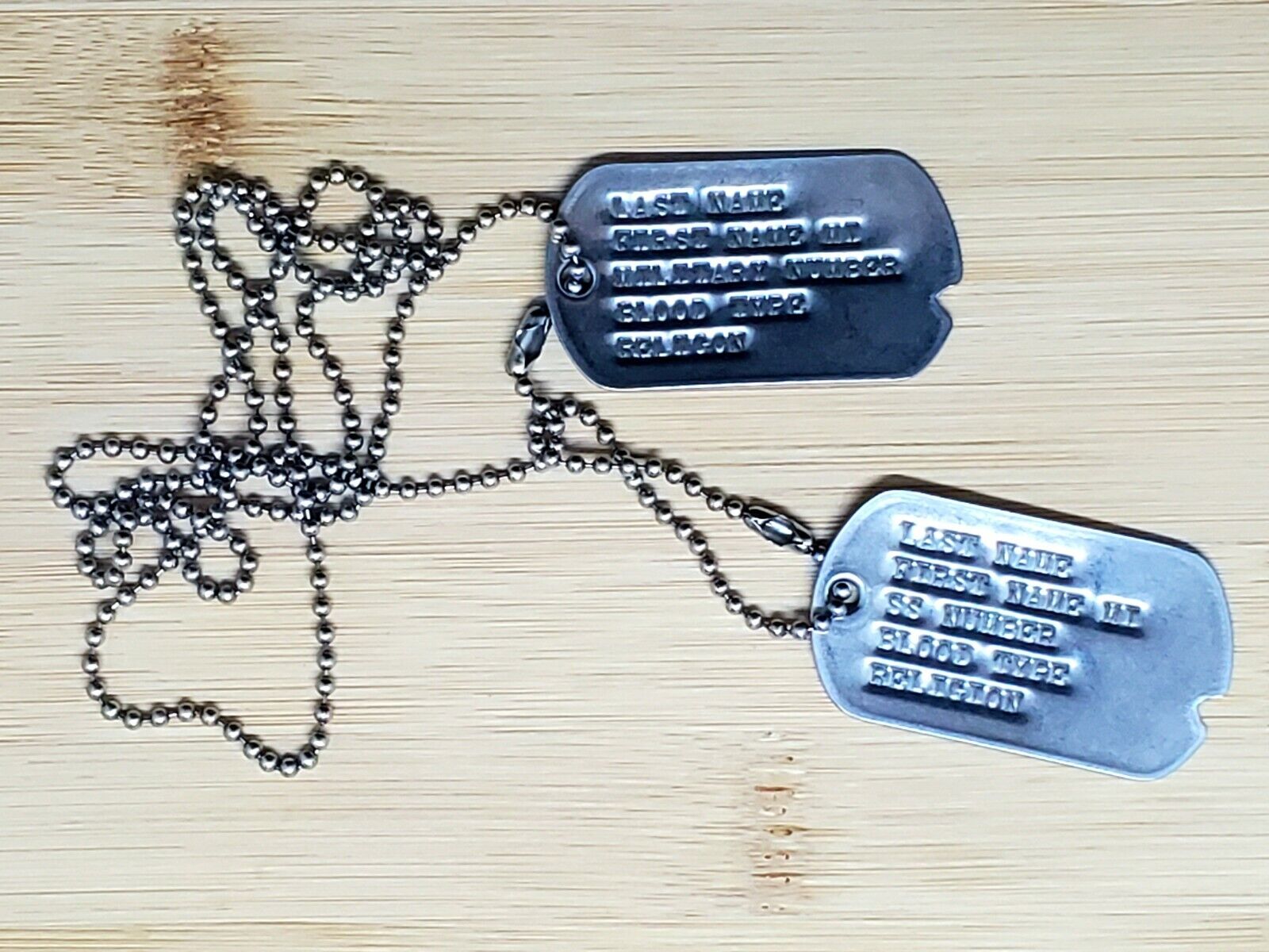 WWII Style Notched Military GI Dog Tags