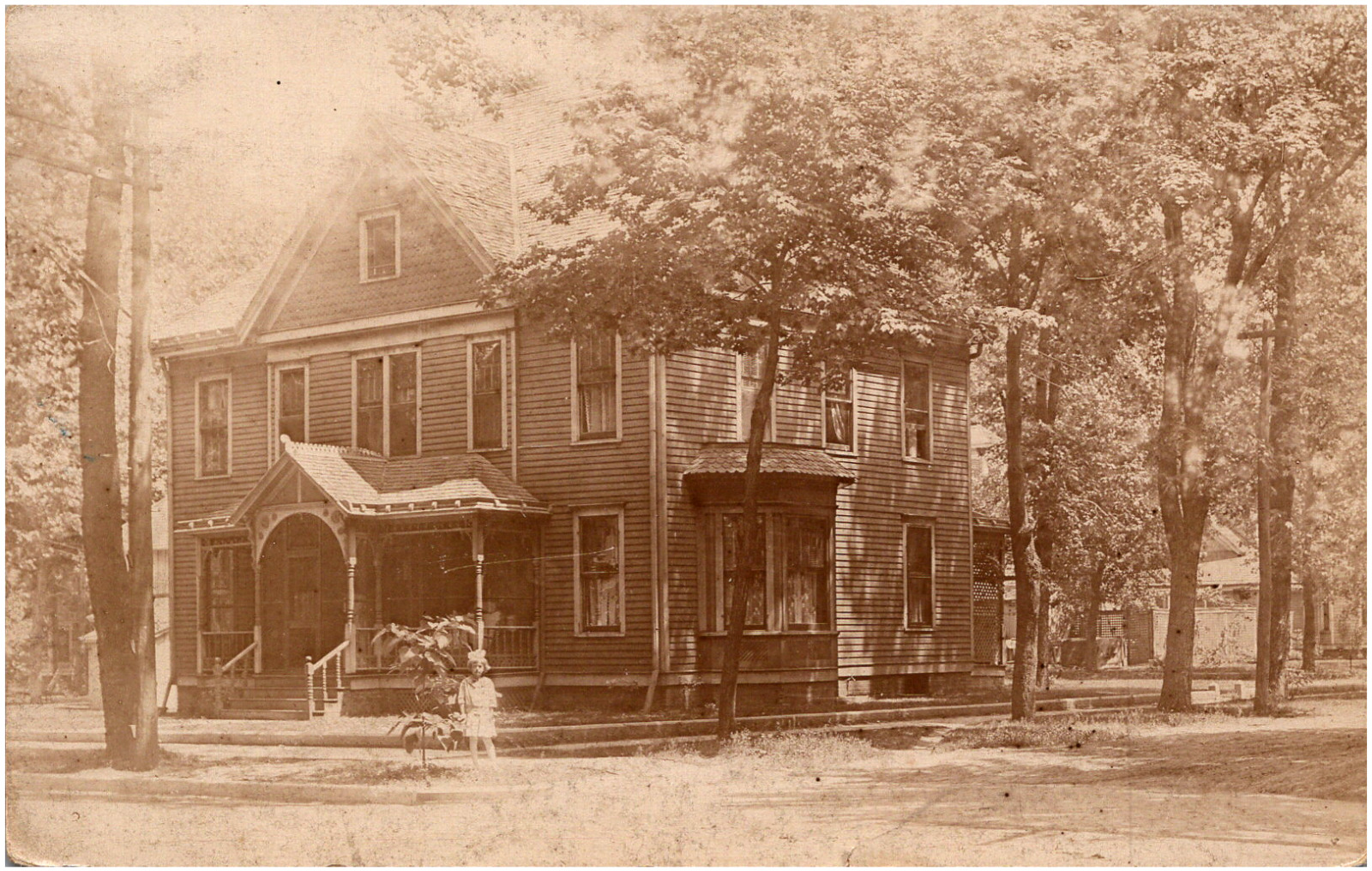 Residence of Charlotte Yeck in Browning Illinois IL House 1913 RPPC Postcard