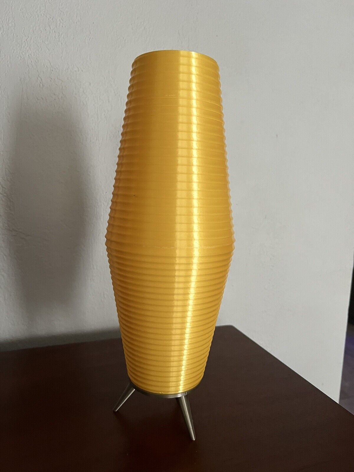 MCM Atomic Plastic Gold  Beehive Lamp 