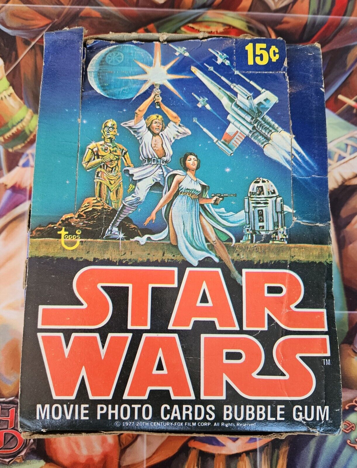 Vintage 1977 Topps Star Wars Series 1 (Blue) Empty Display Box 