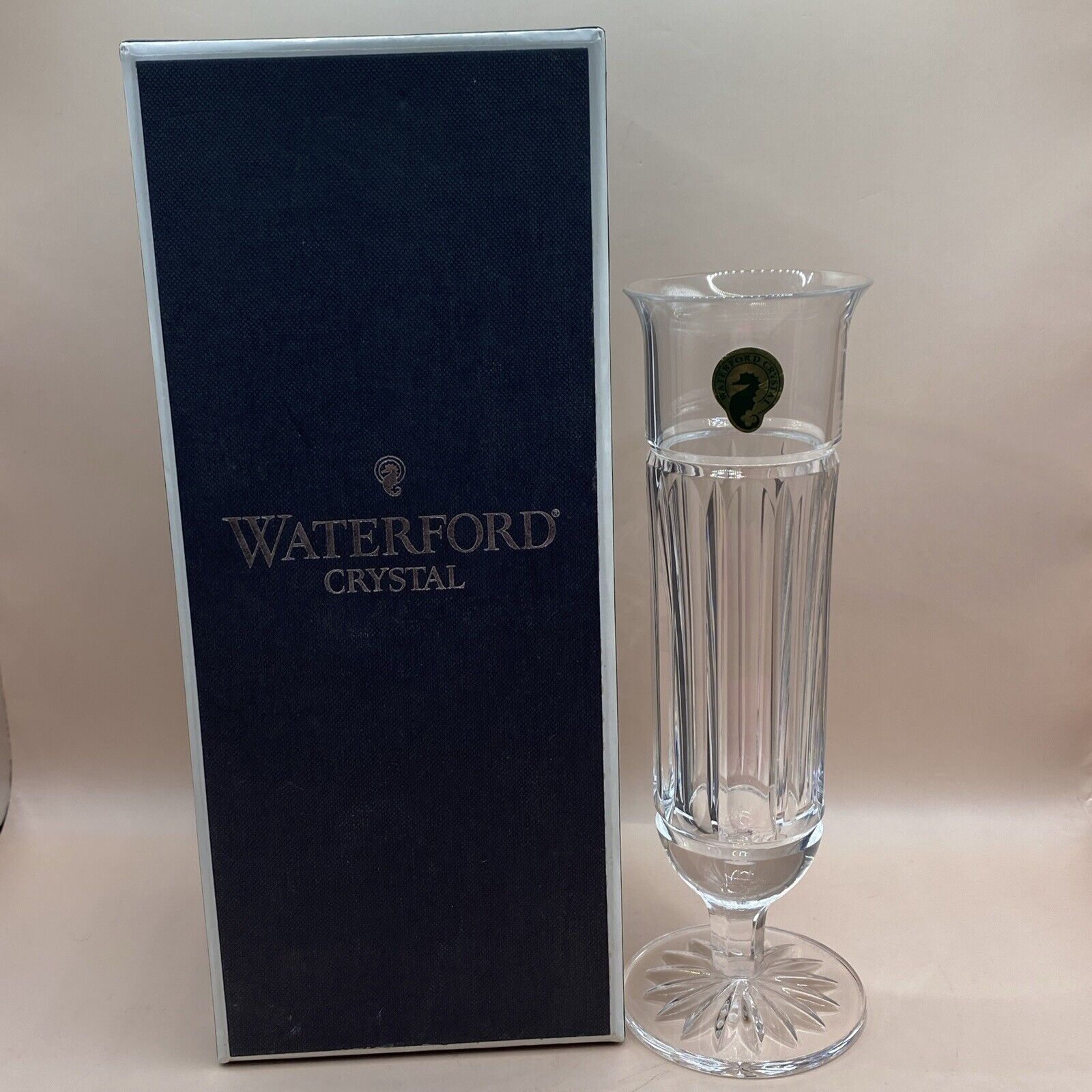 Vintage Waterford Crystal Bolton Vase 8” Ireland With Box