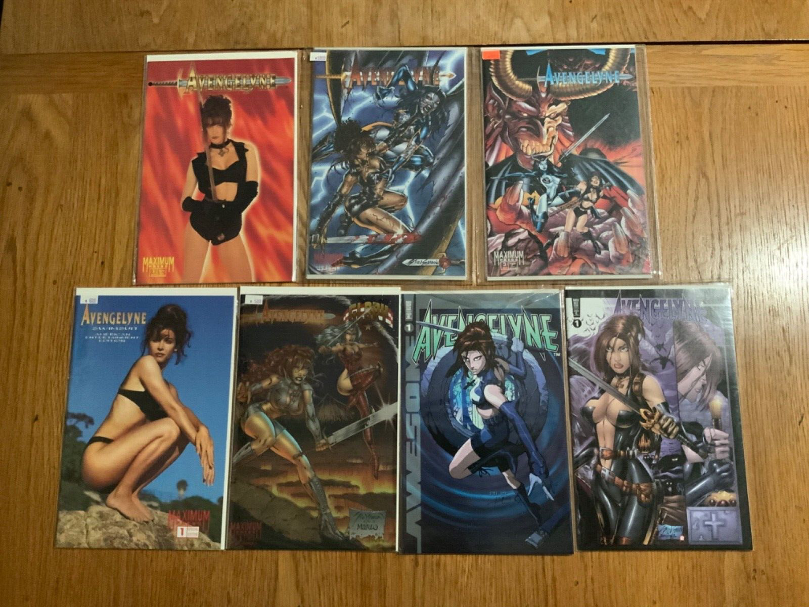 Lot Of 7 Avengelyne Comic Books Mixed Titles Chromium Cosplay covers