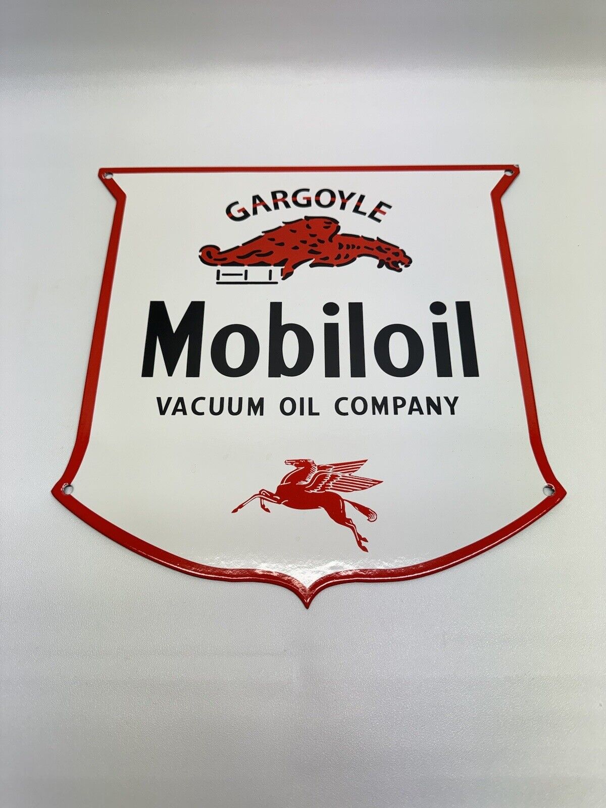 MOBIL OIL GARGOYLE SERVICE STATION GAS MOTOR OIL PORCELAIN VINTAGE STYLE SIGN