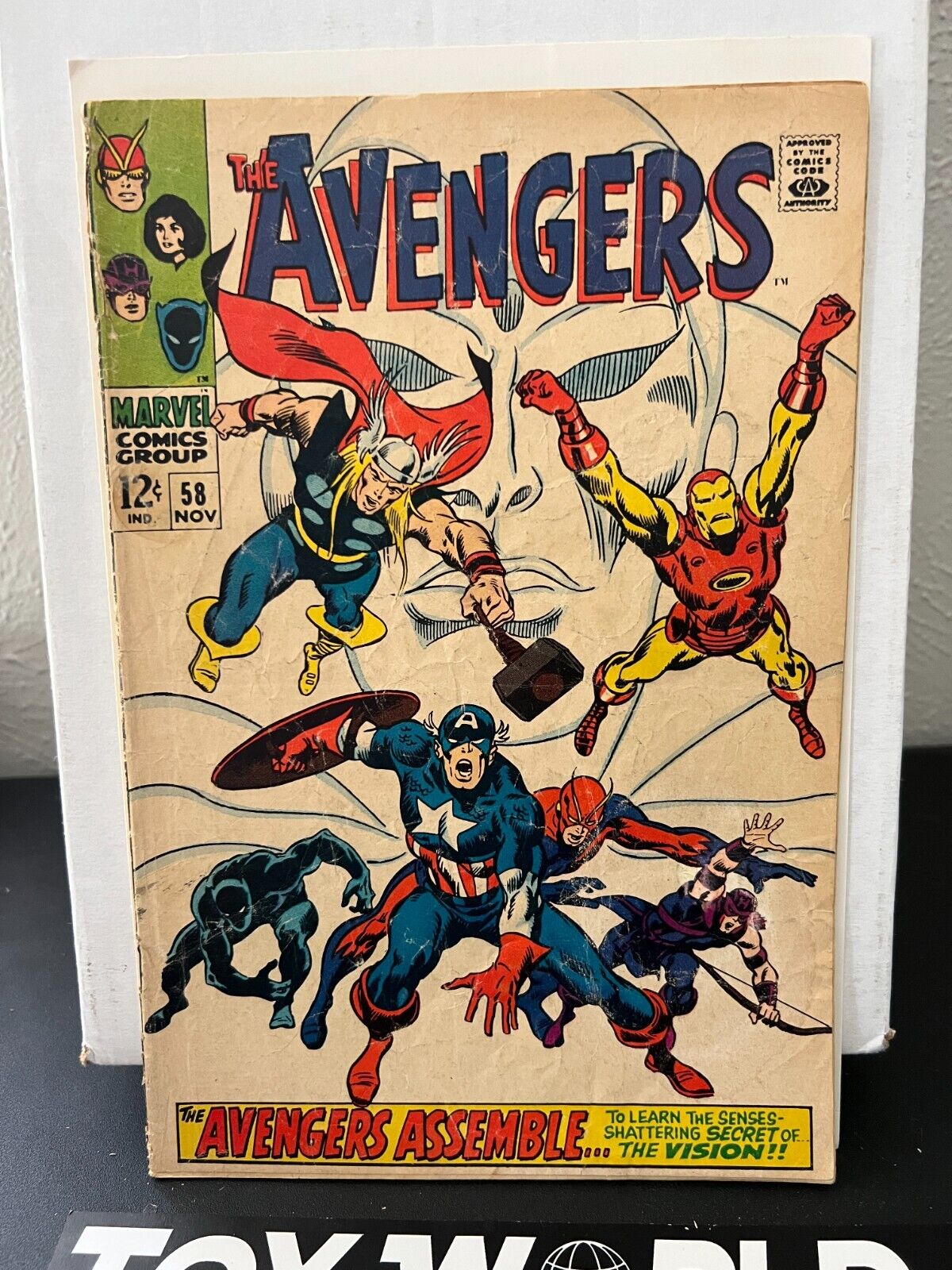 1968 Marvel Comic Book Avengers Issue #58 The Vision Origin Good Condition
