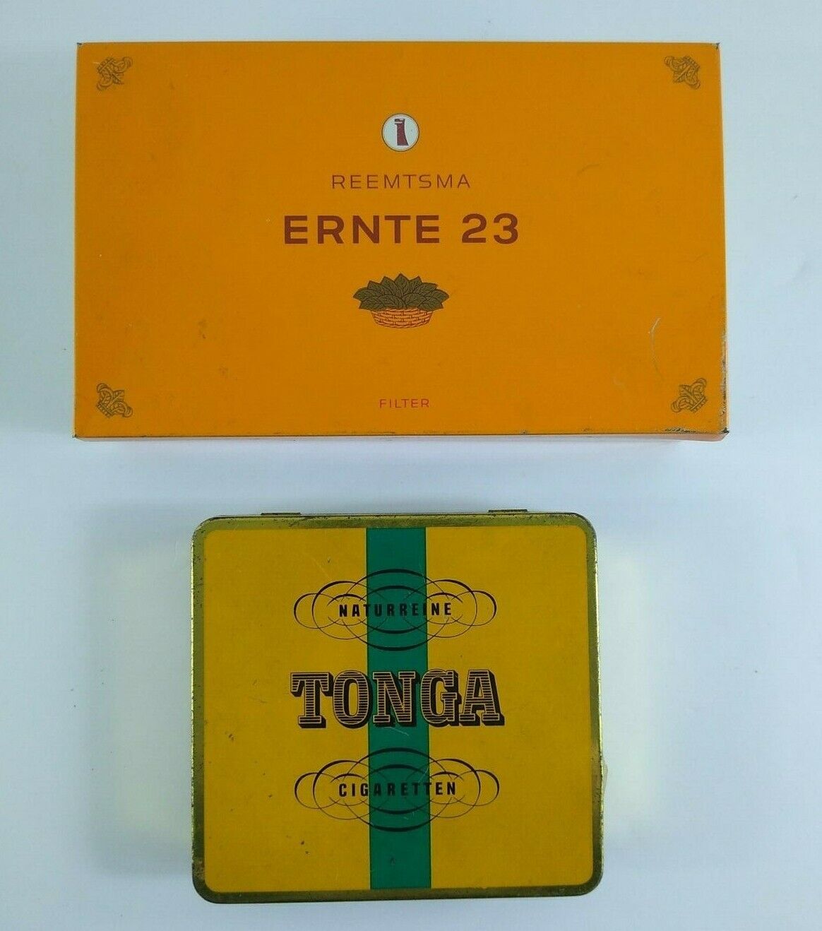 Vintage German Cigarette Tins Reemstsma Ernte 23 Tonga Naturreine Cigaretten