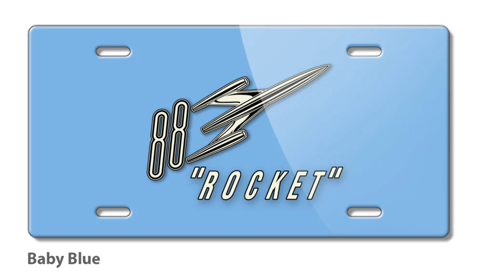 Oldsmobile Super 88 Rocket Emblem 1954 - 1956 Aluminum License Plate 16 colors