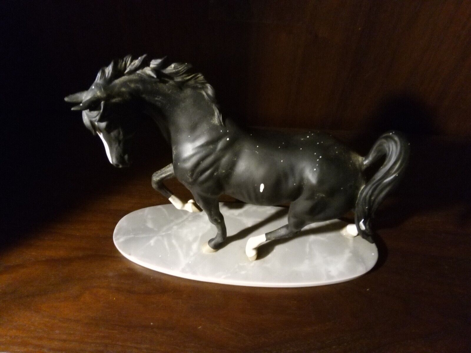  1988 Lenox International Horse Sculpture Arabian Knight Vintage Black Porcelain