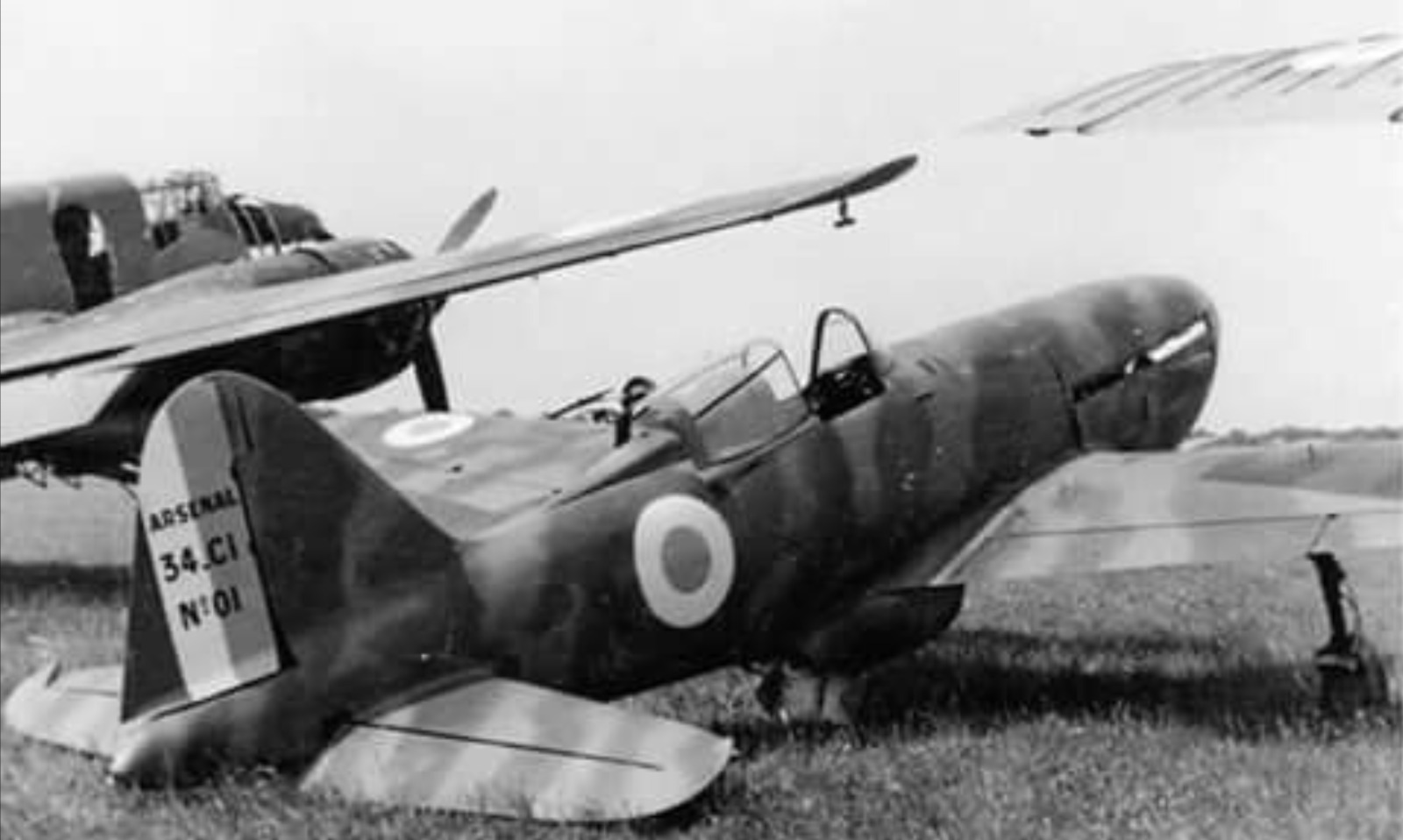 Arsenal VG-34 Wood Desk Model Big New WW2 Monoplane Fighter/Fighter Bomber