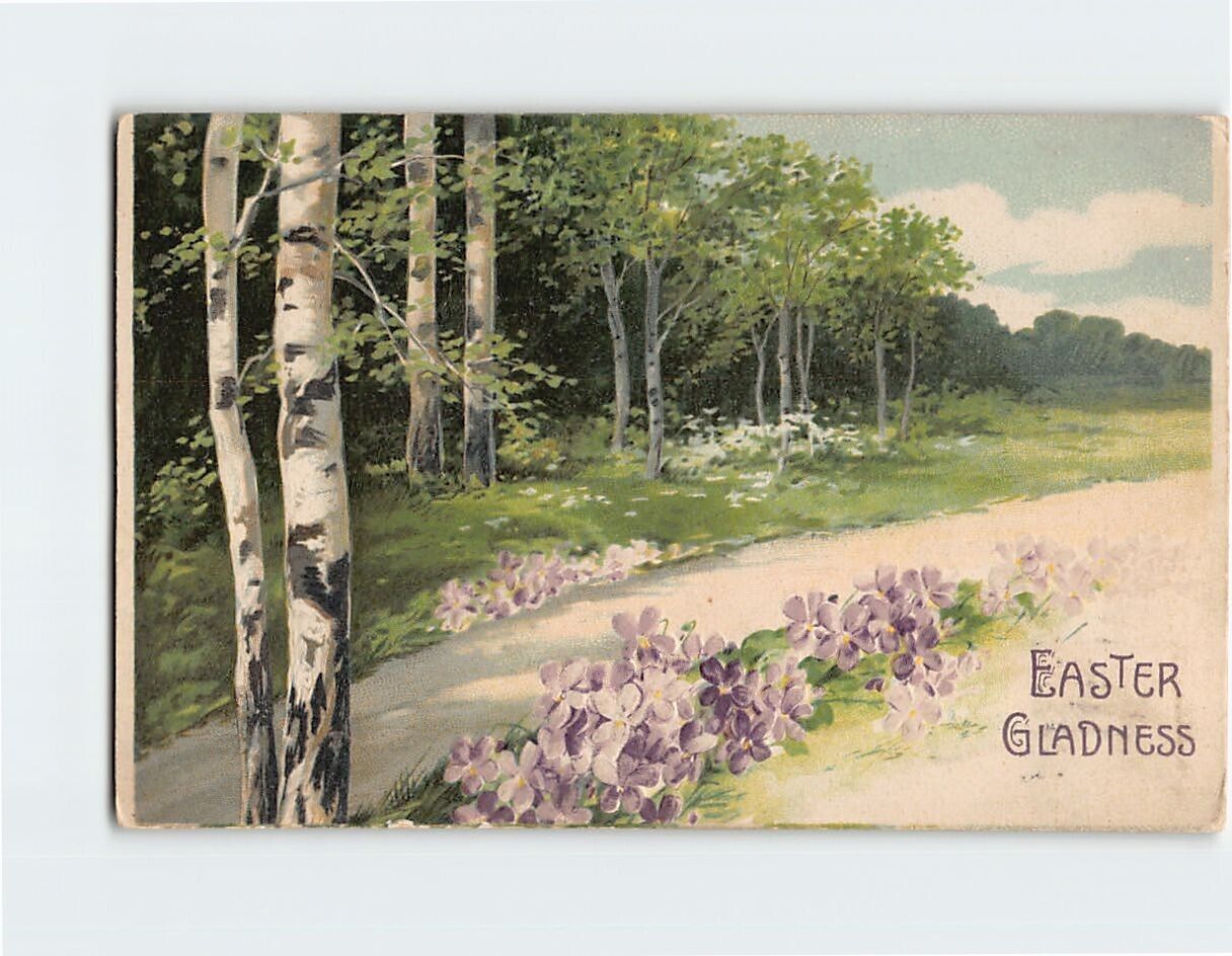 Postcard Pathway Landscape Easter Gladness Holiday Greeting Card