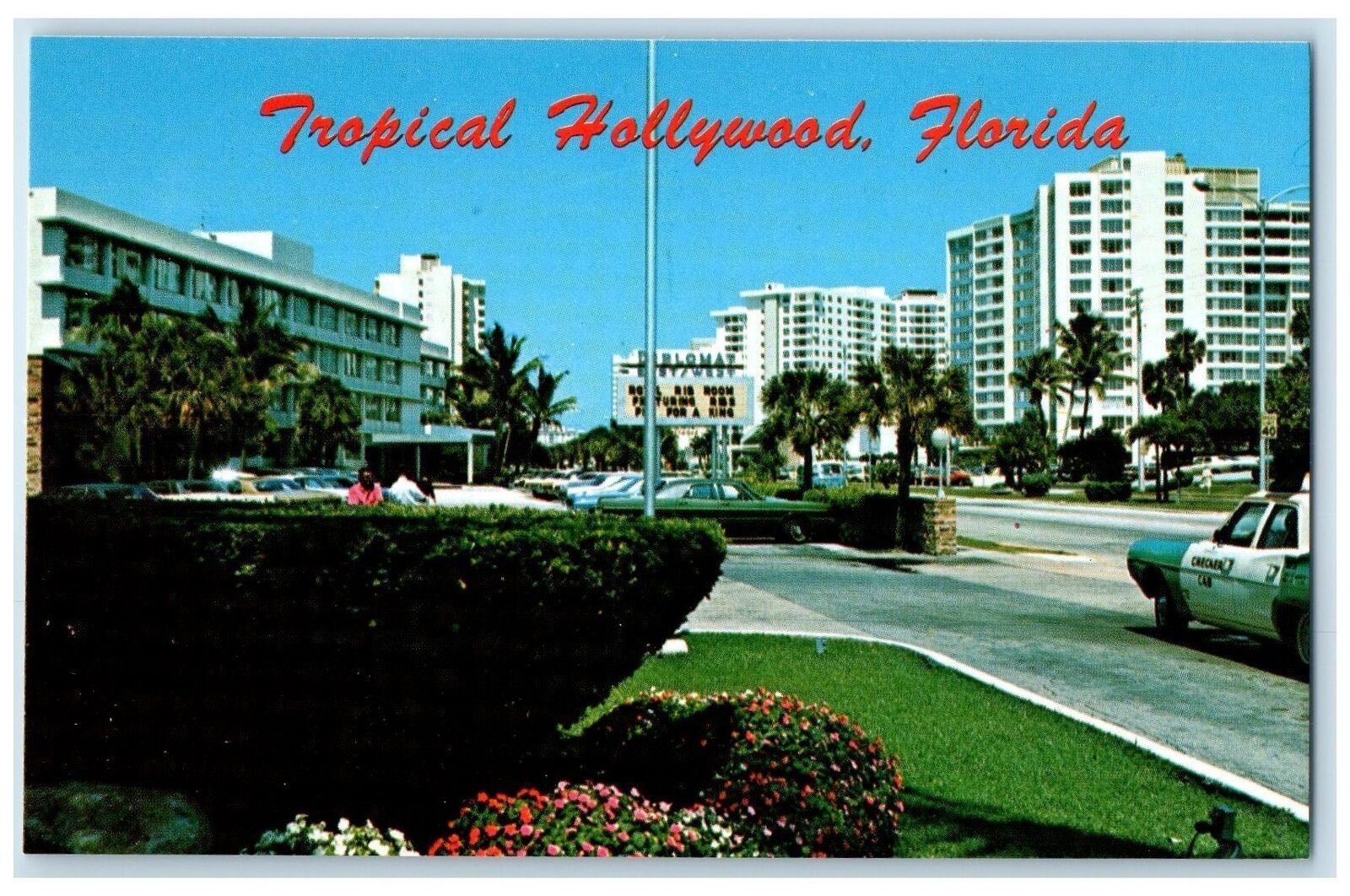 c1950 Tropical Hollywood Luxurious Hotels Apartment Houses Florida FL Postcard