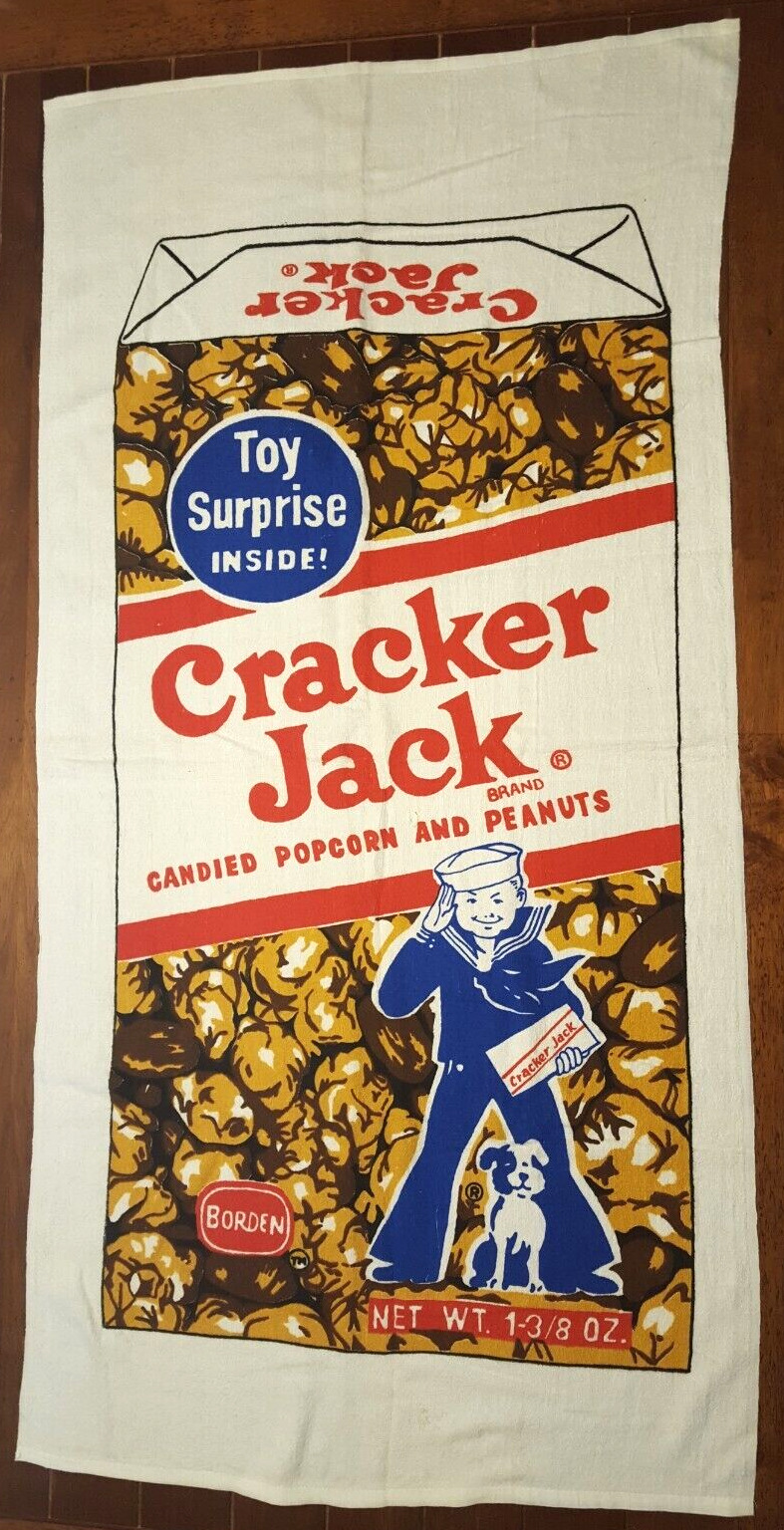 Vintage Cracker Jack Candied Popcorn & Peanuts Towel Beach Bath 53 x 27 Inch