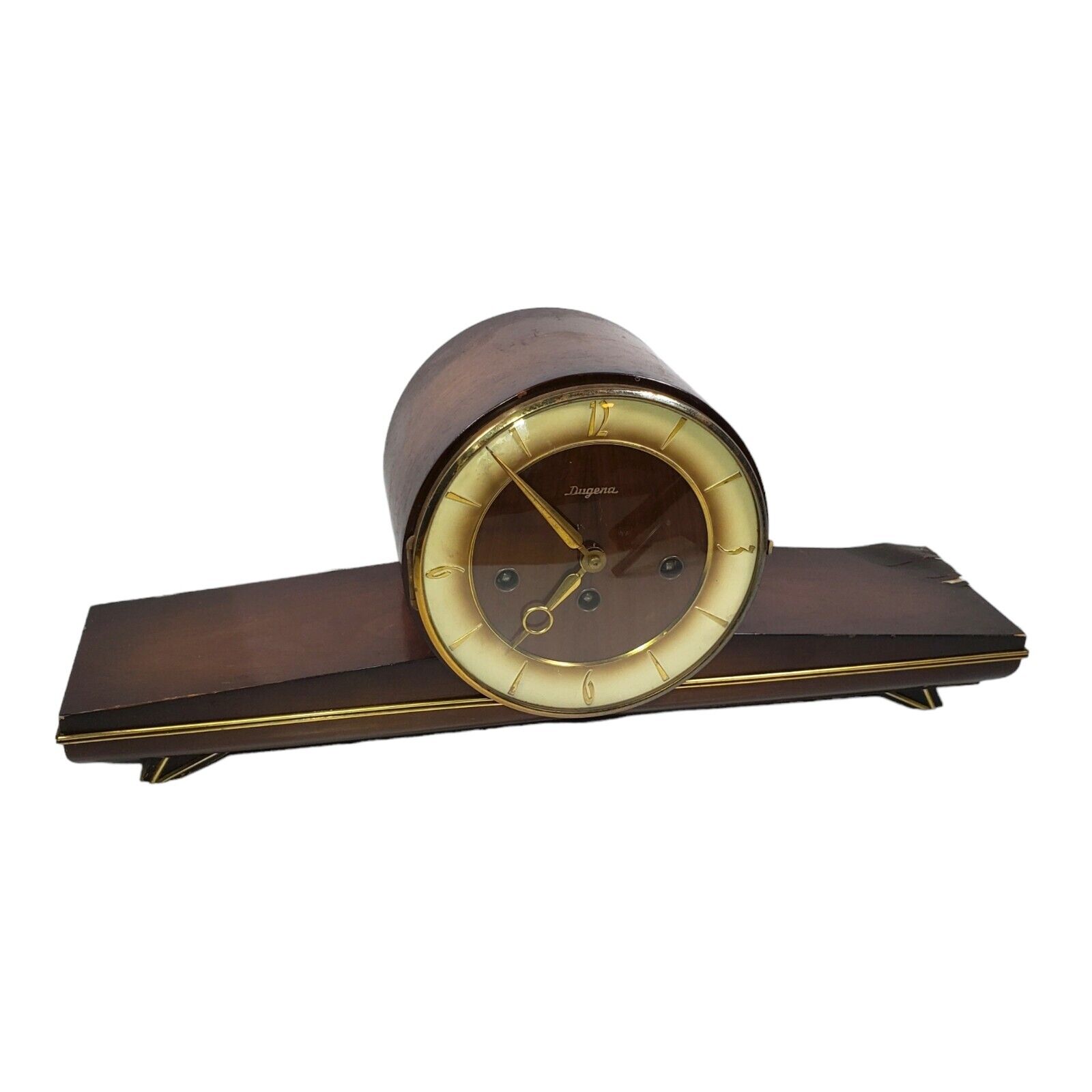 1961 Dugena Chime Mantel Clock FHS Germany Movement # 340-020 for Restoration