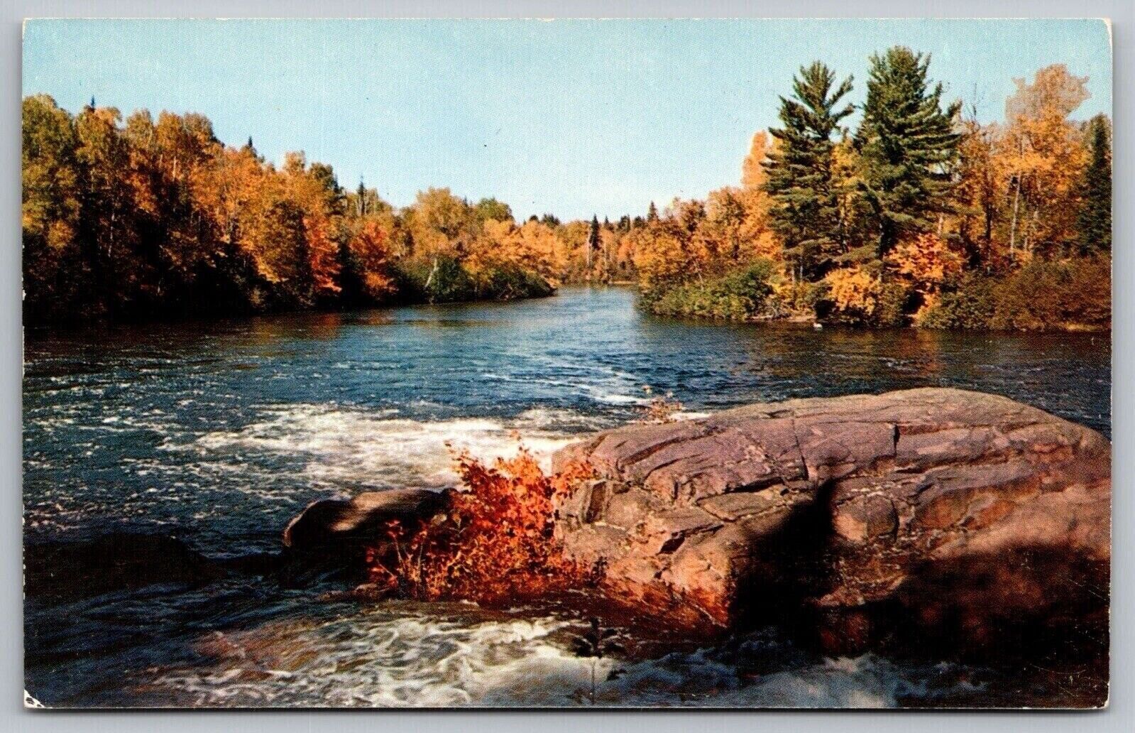 Greetings Palenville New York Rugged Rocks Rapid River Autumn Fall VNG Postcard