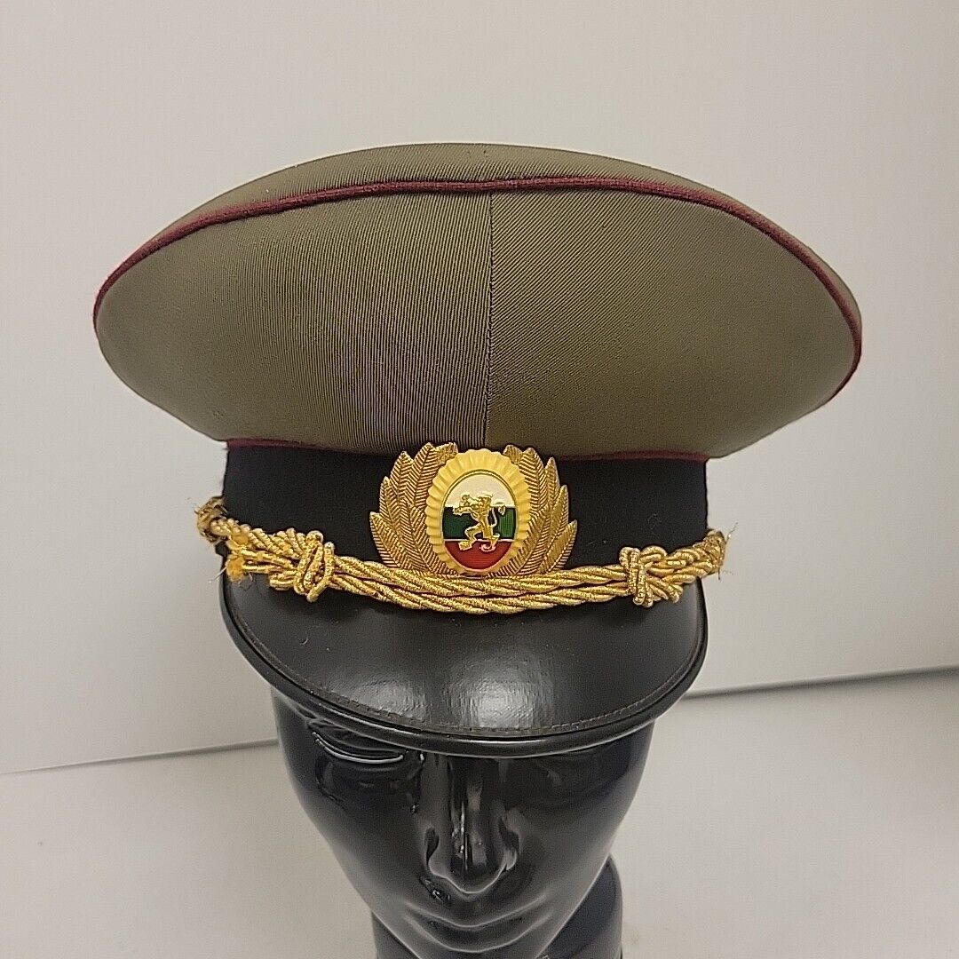 BULGARIAN Army Military OFFICER VISOR HAT COCKADE CAP Original Soviet Era