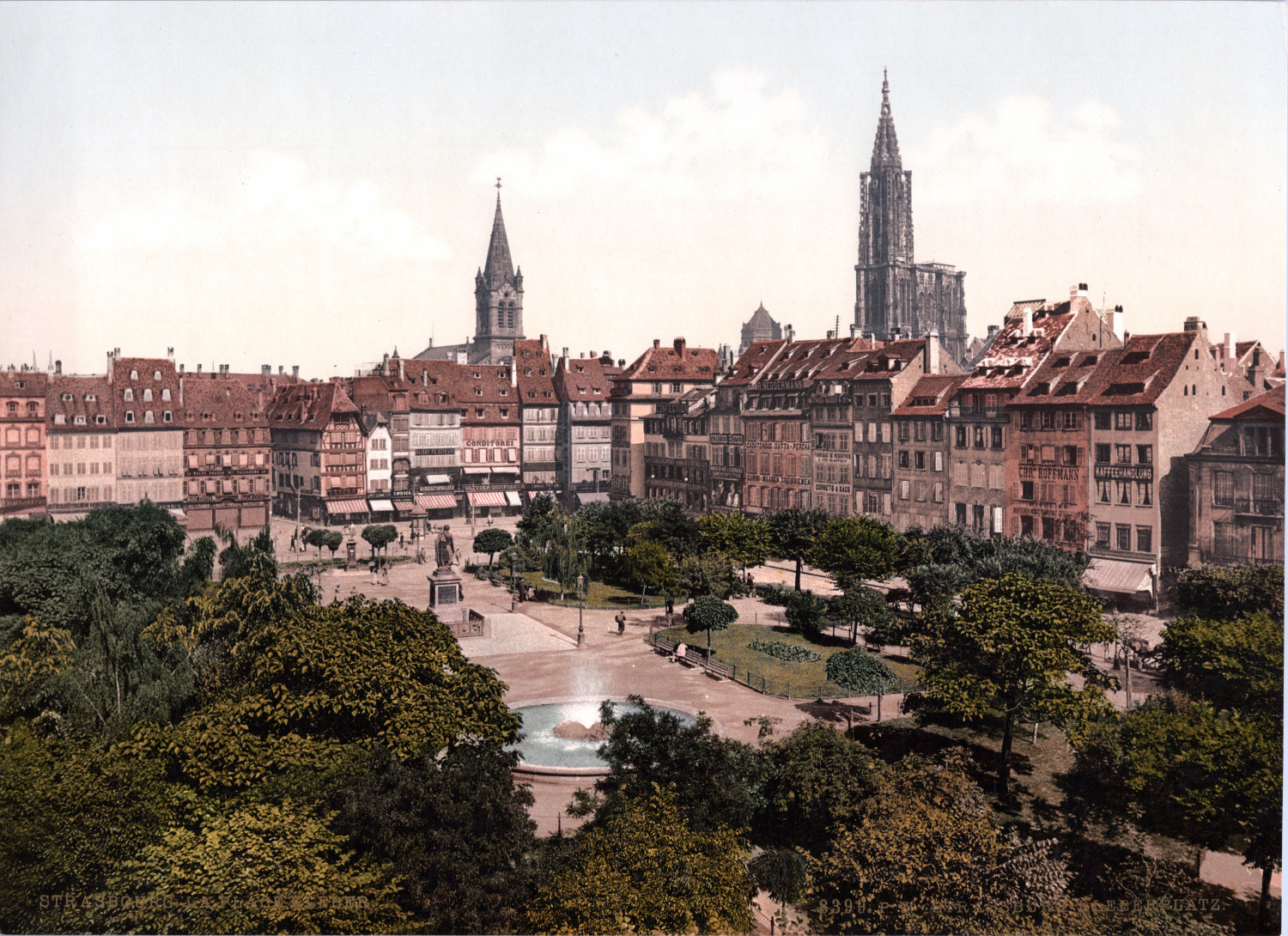 France, Strasburg. Adhesive space. (FRANCE) vintage print photochromie, vintage p