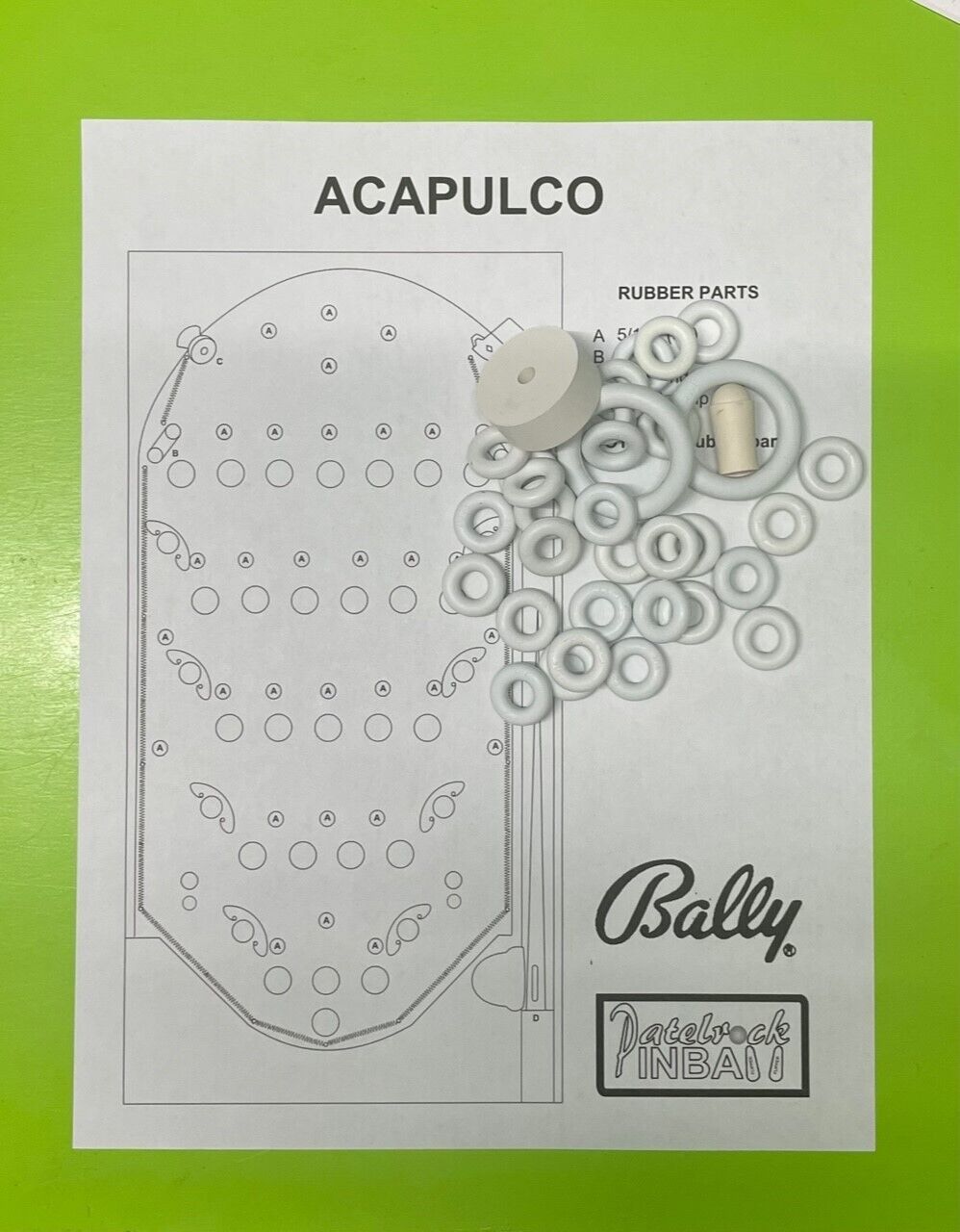 Bally Acapulco Pinball / Bingo Machine Rubber Ring Kit