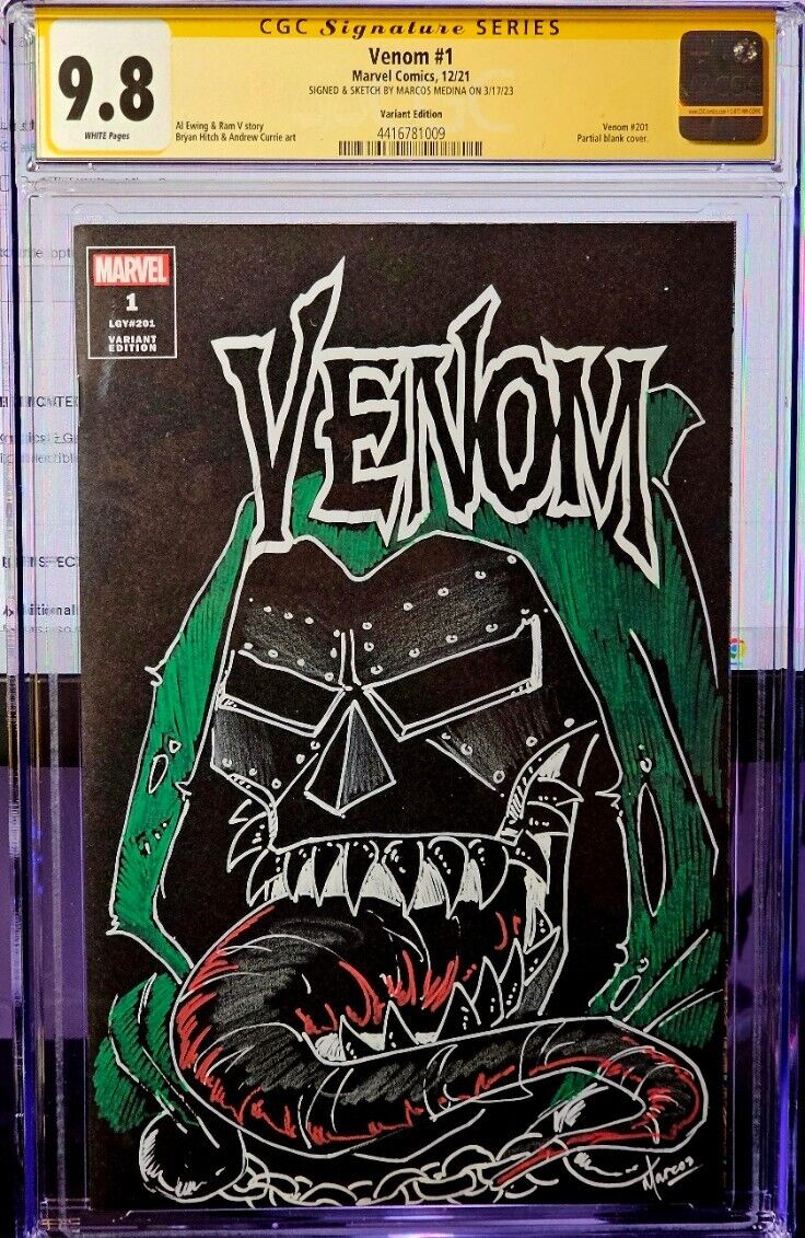 VENOM #1 blank variant CGC 9.8 venomized Doctor Doom sketch by Marcos Medina