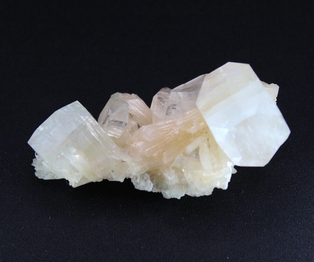 Stunning Apophyllite on Stilbite Crystal Rock Raw Mineral 68.3 g
